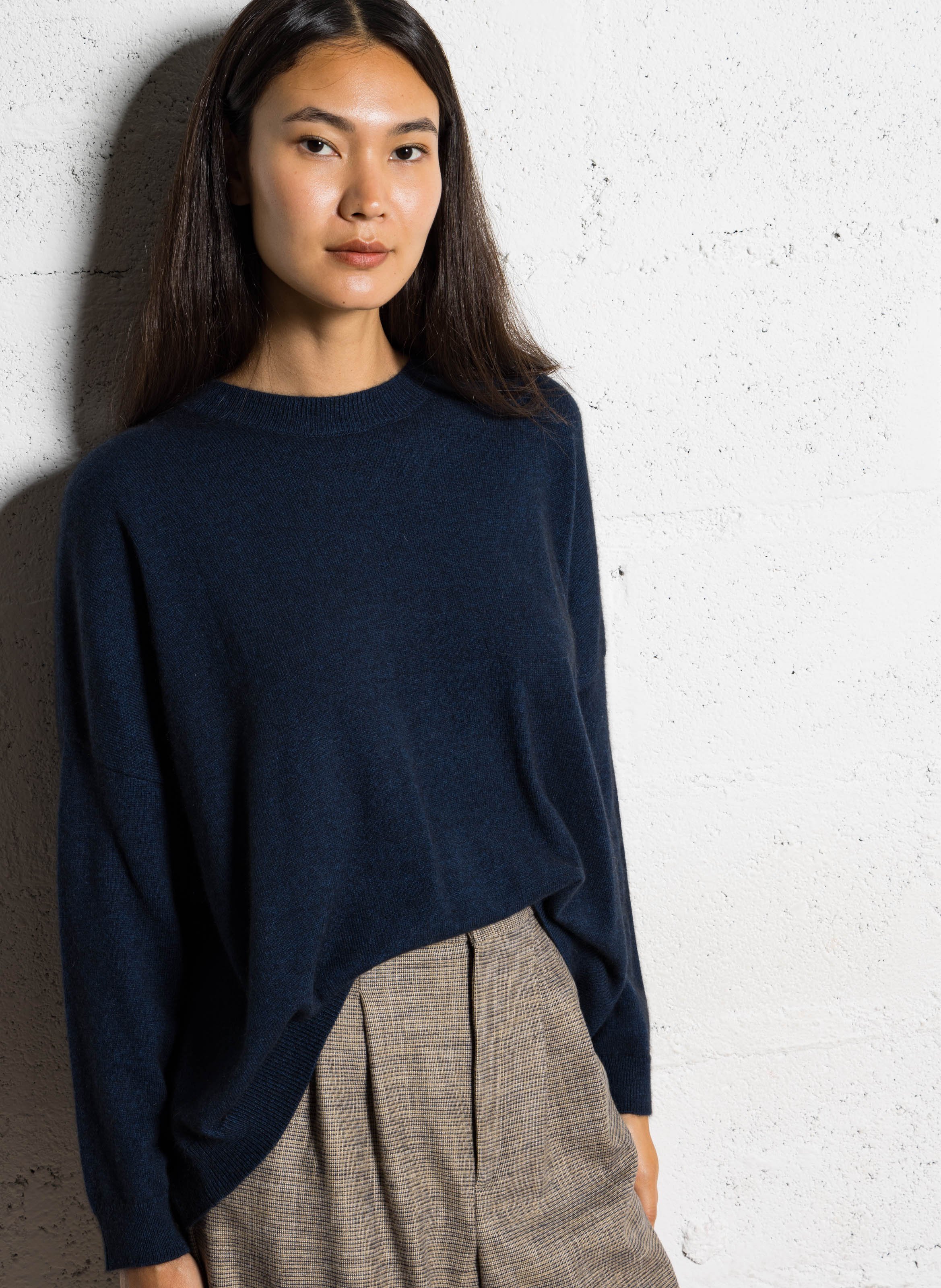 Angora wool-blend boat-neck sweater BELLA JONES Blue