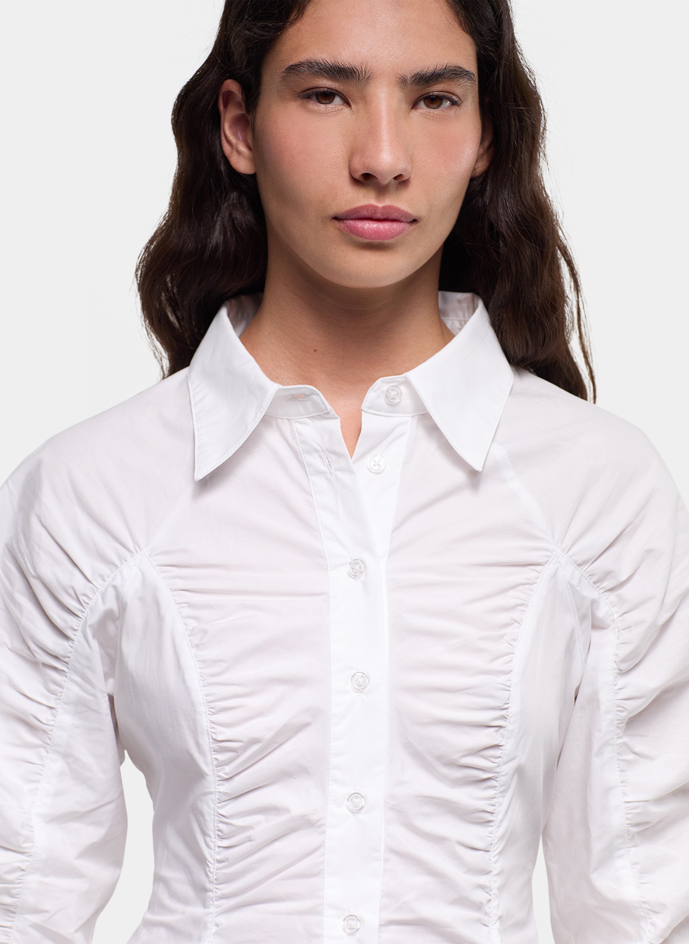 Cotton and linen shirt with classic collar LAAGAM White