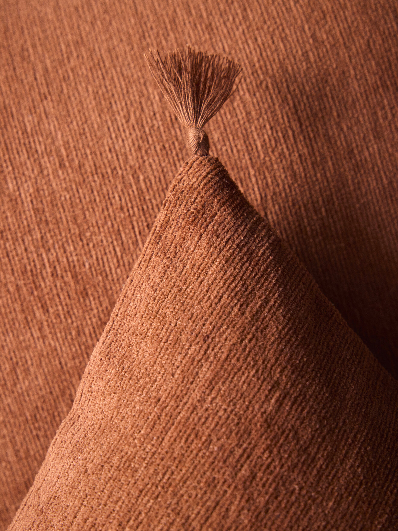 Housse de coussin en coton chenille CYRILLUS Marron