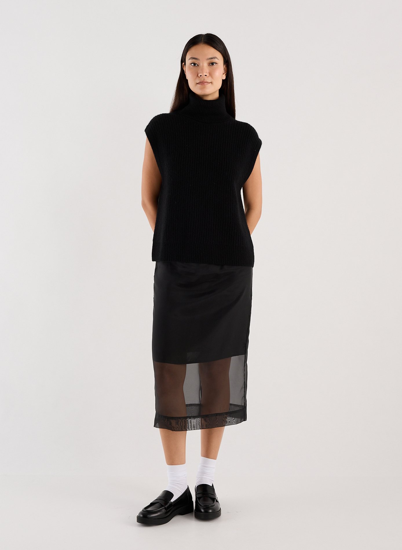 Cashmere polo neck sweater SAISON 1865 Black