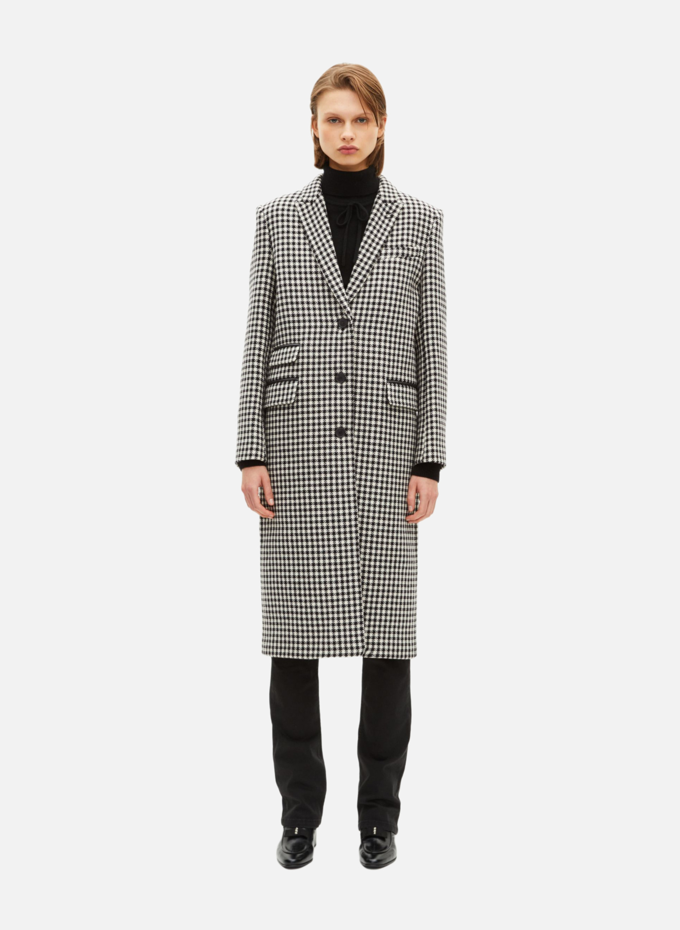 Long houndstooth coat THE KOOPLES Black
