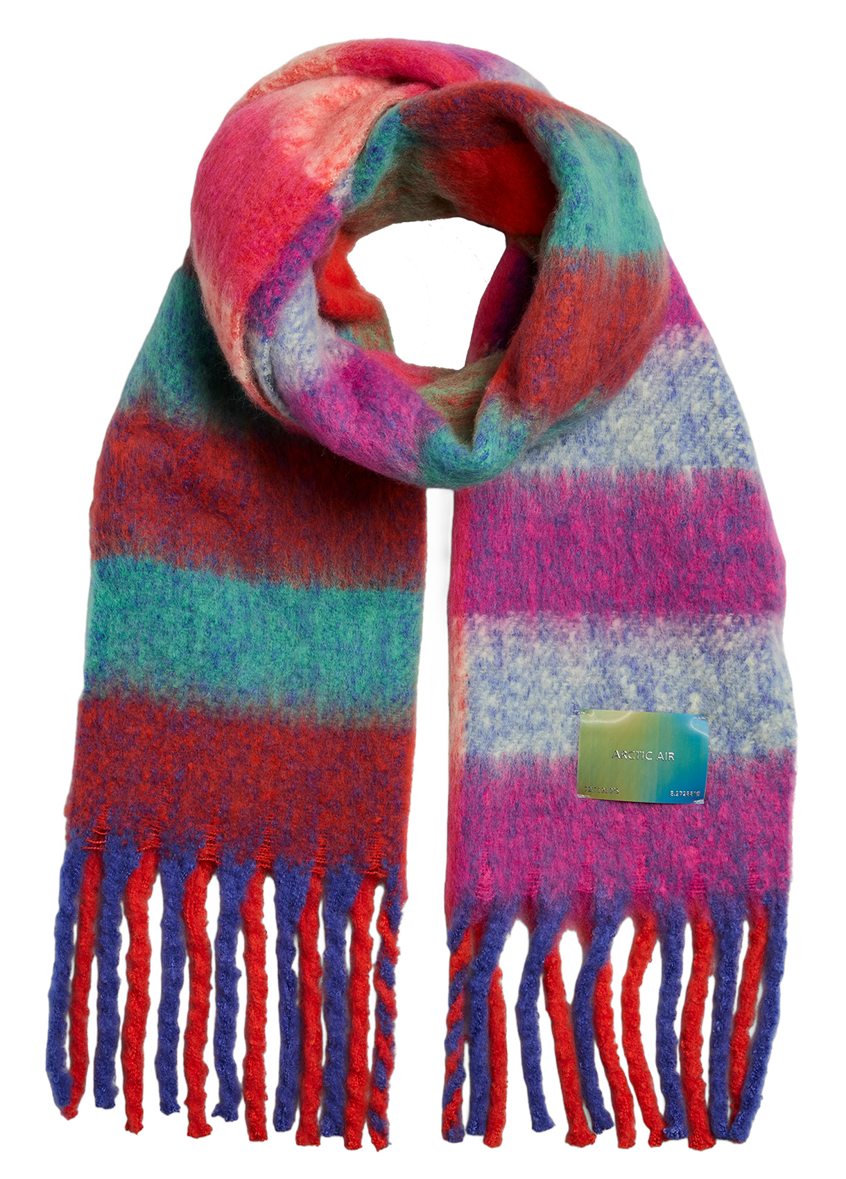 Thick Striped Scarf PIECES Orange