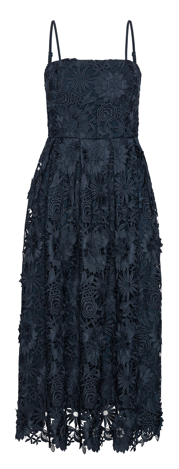 Midi dress with floral patterns Blue