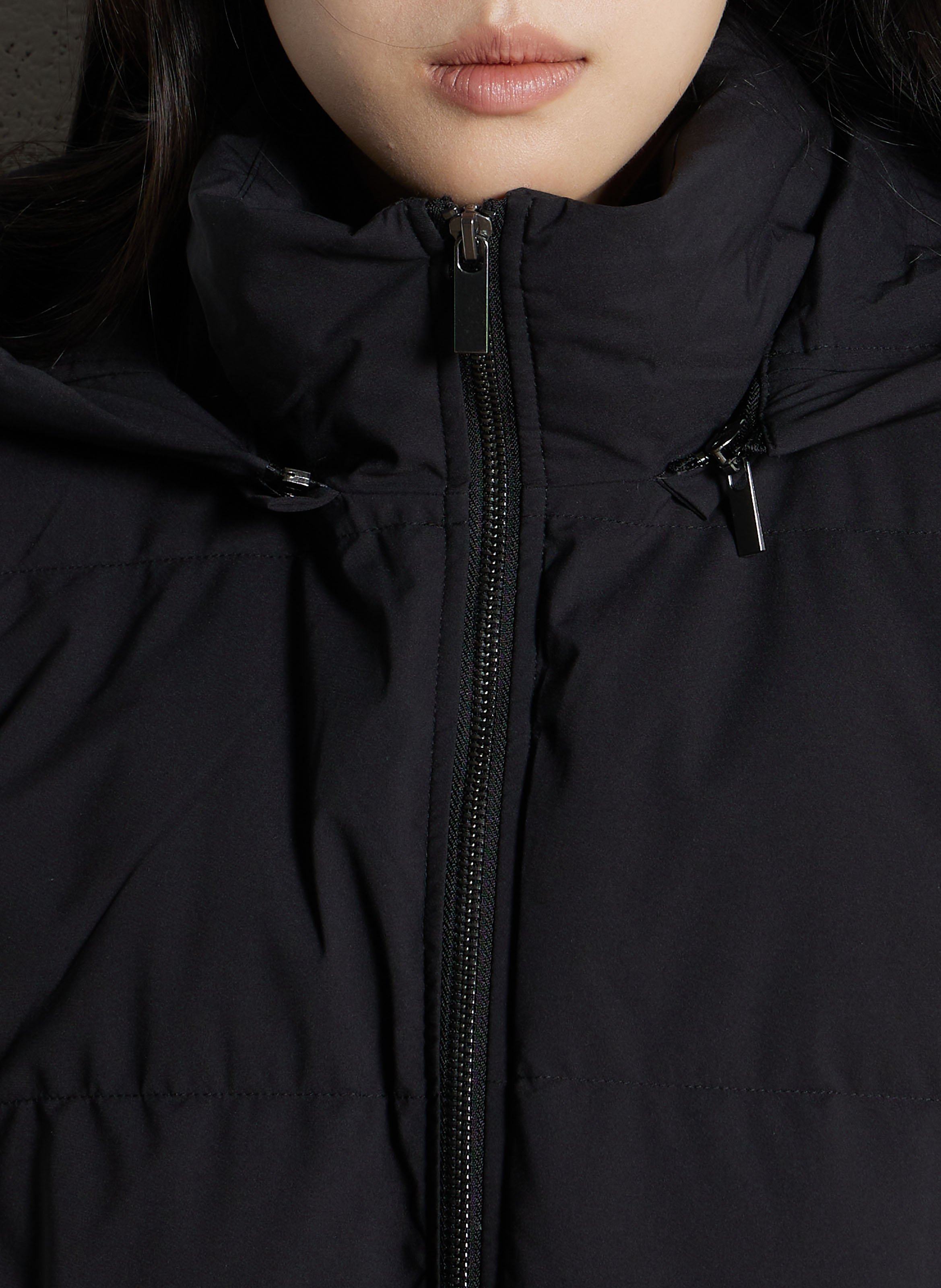 Plain padded jacket with hood MAISON 123 Black