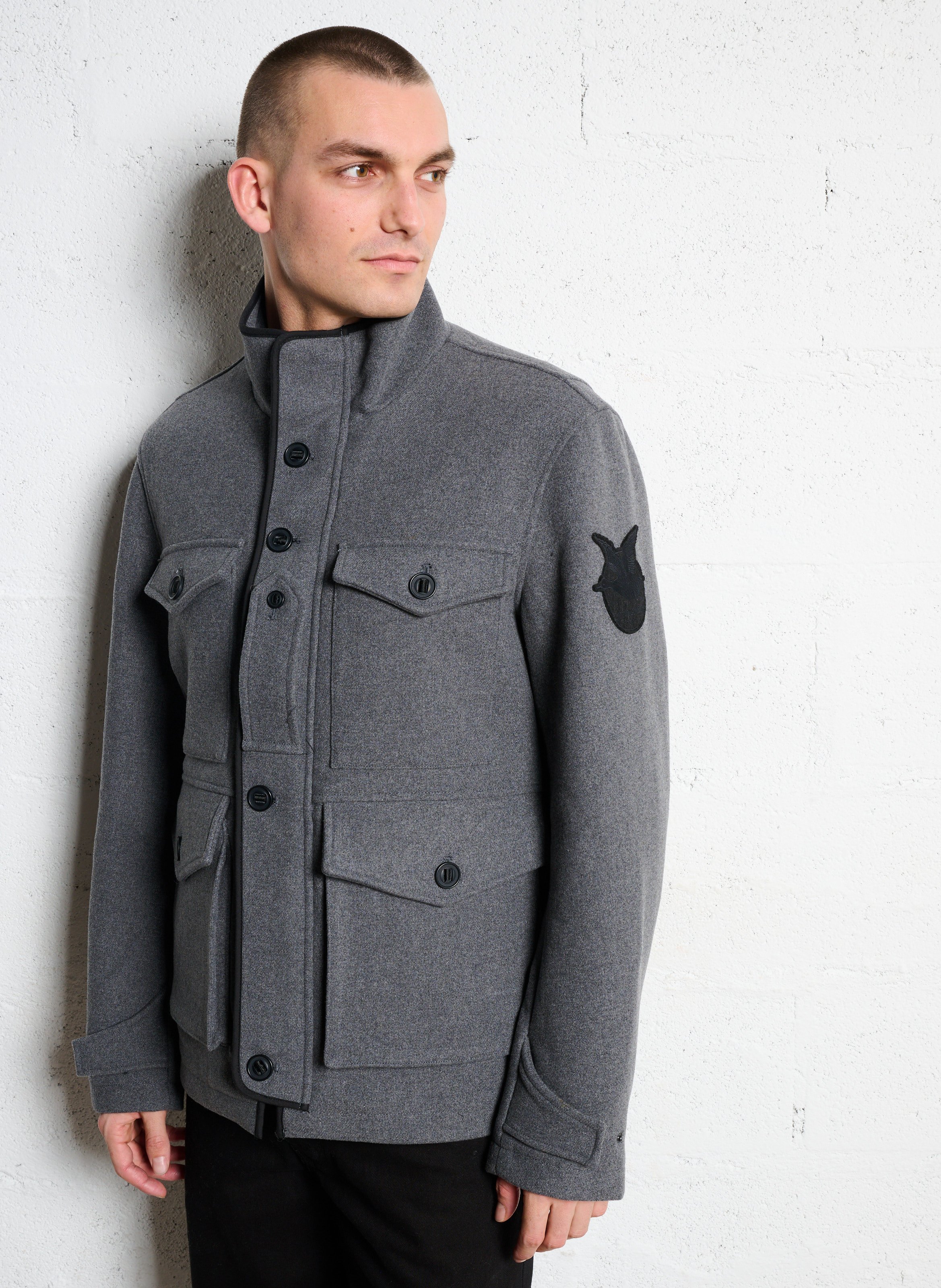 Manteau col montant en laine CHEVIGNON Gris