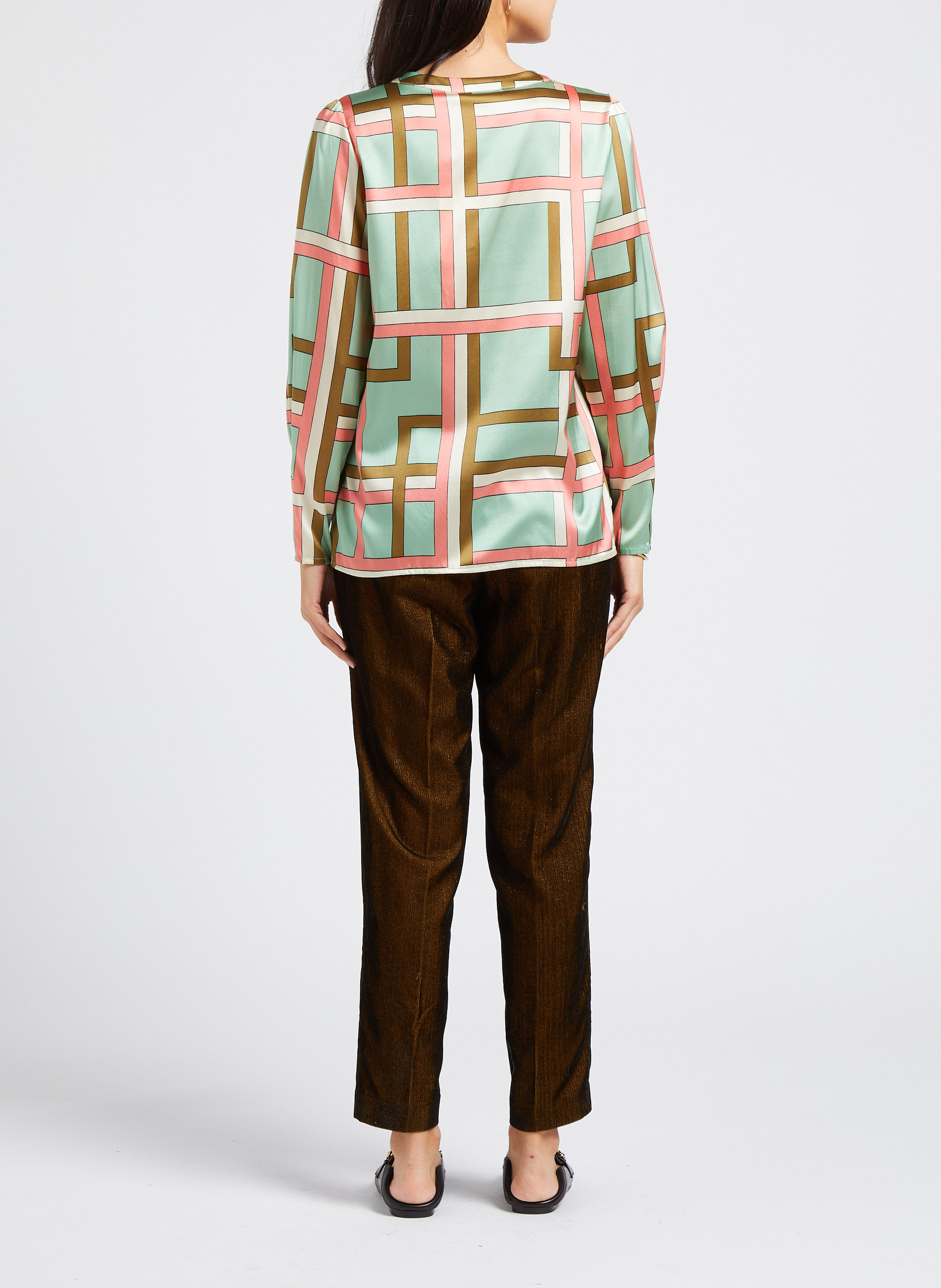 Straight-leg iridescent corduroy pants MOMONI Brown