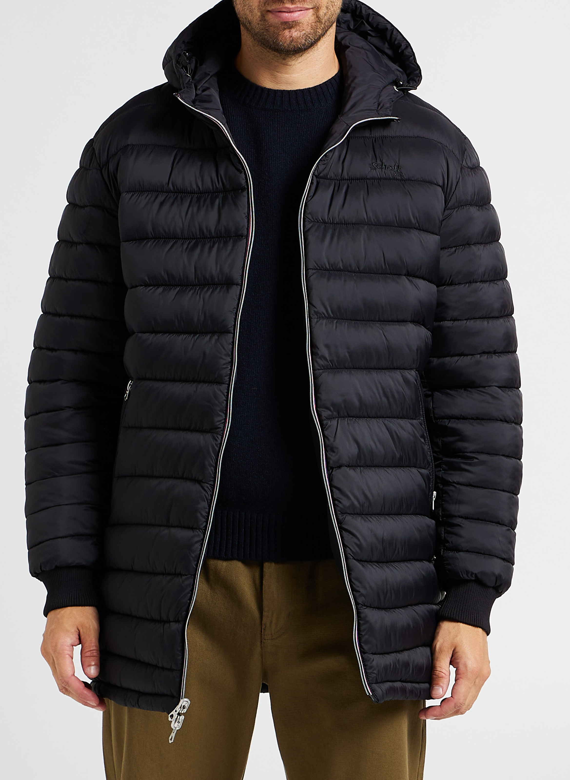 Reversible hooded down jacket SCHOTT Black