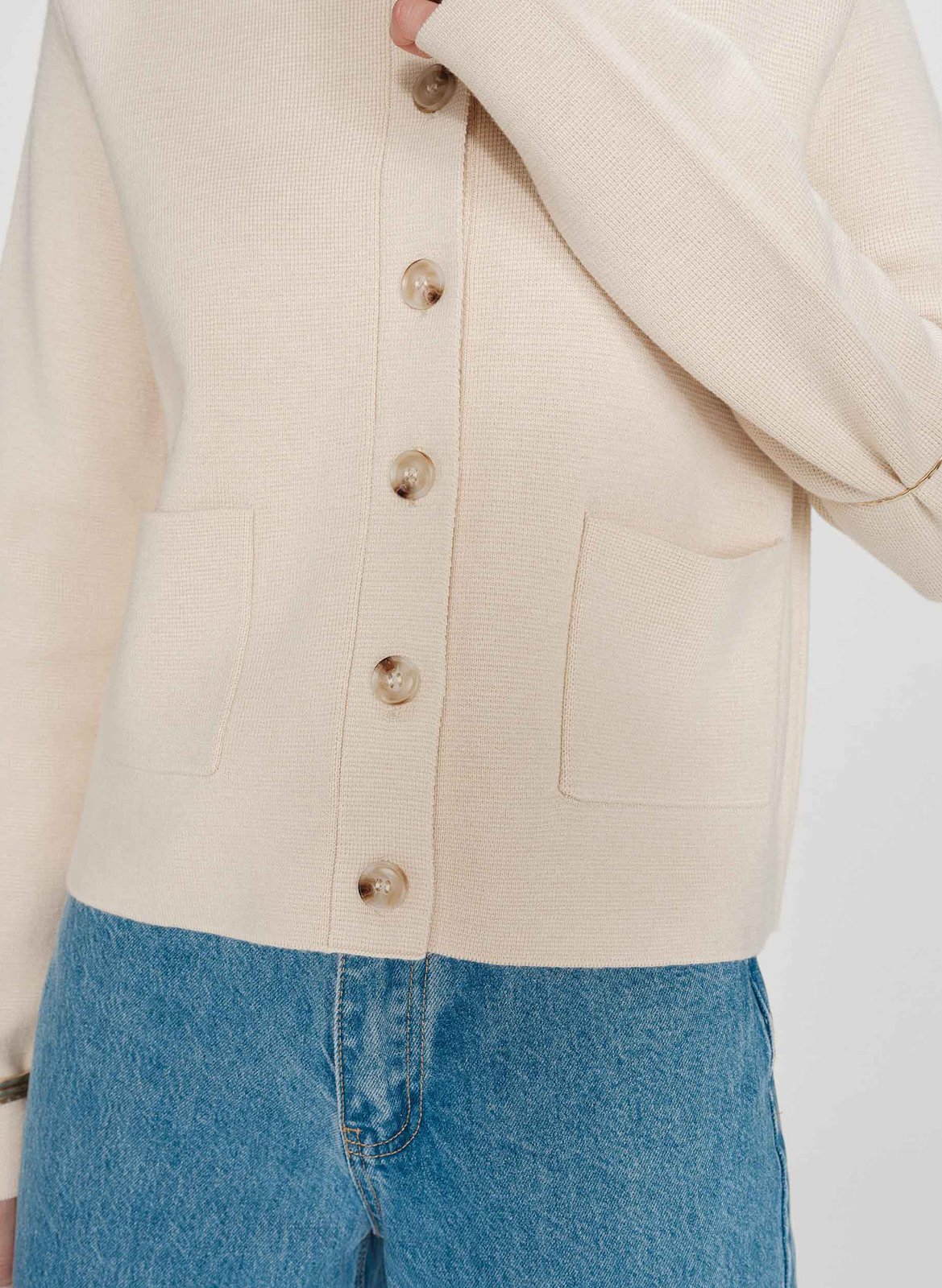 Cardigan droit col classique en maille GRACE ET MILA Marron