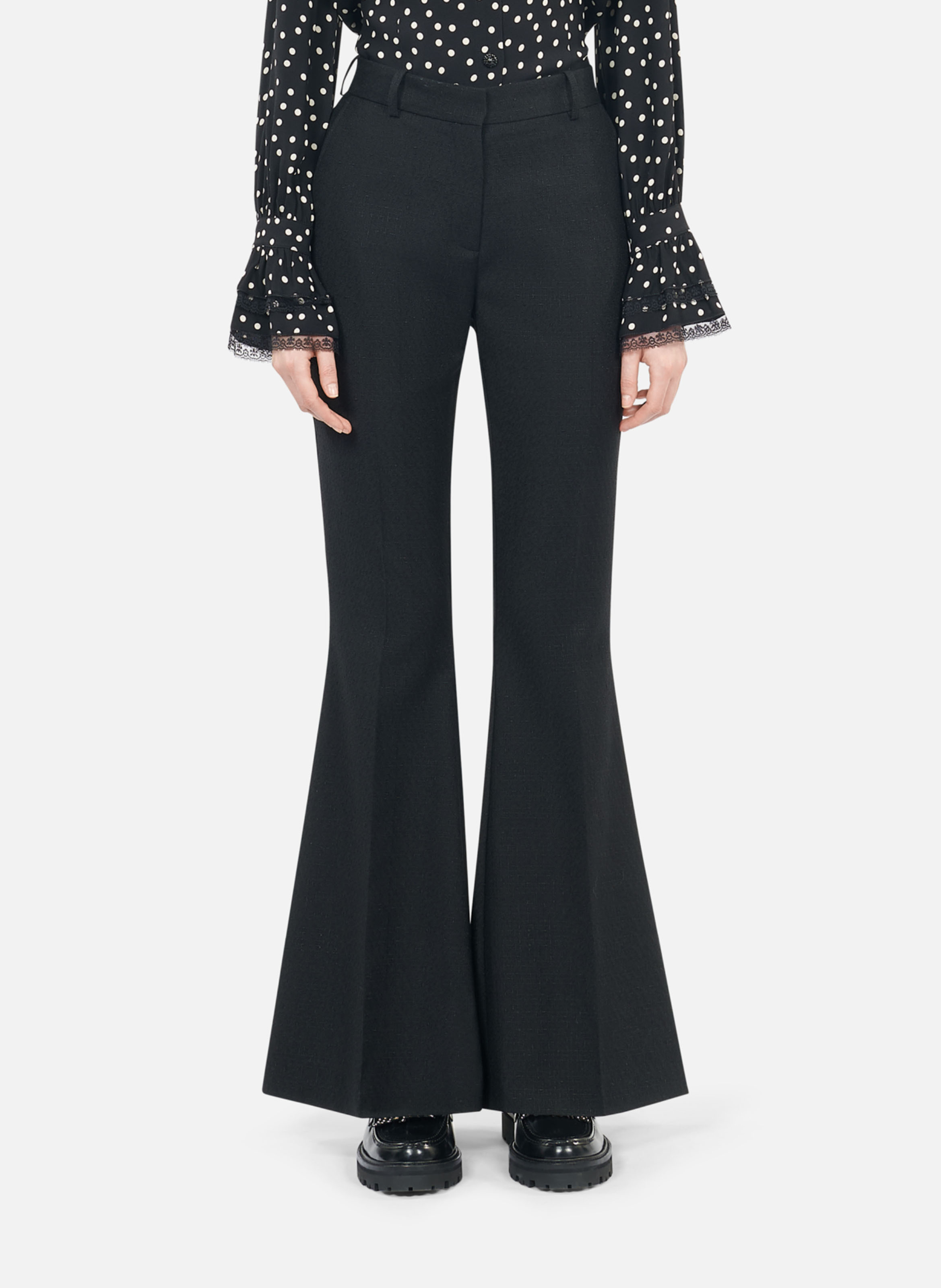 Bandplooibroek | wolblend THE KOOPLES Zwart