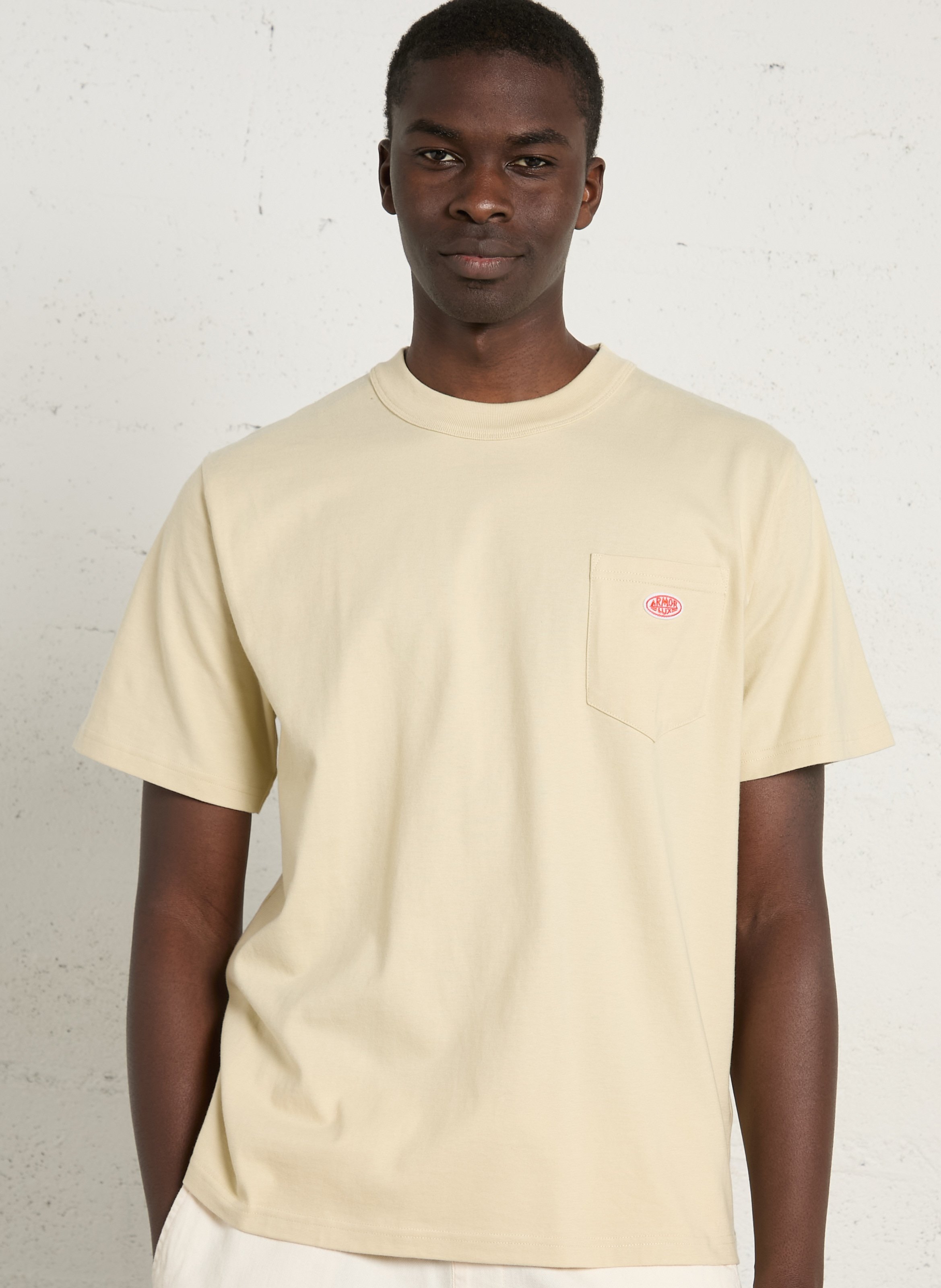 Geripptes T-Shirt aus Bio-Baumwolle mit gerippten Kanten ARMOR LUX Beige