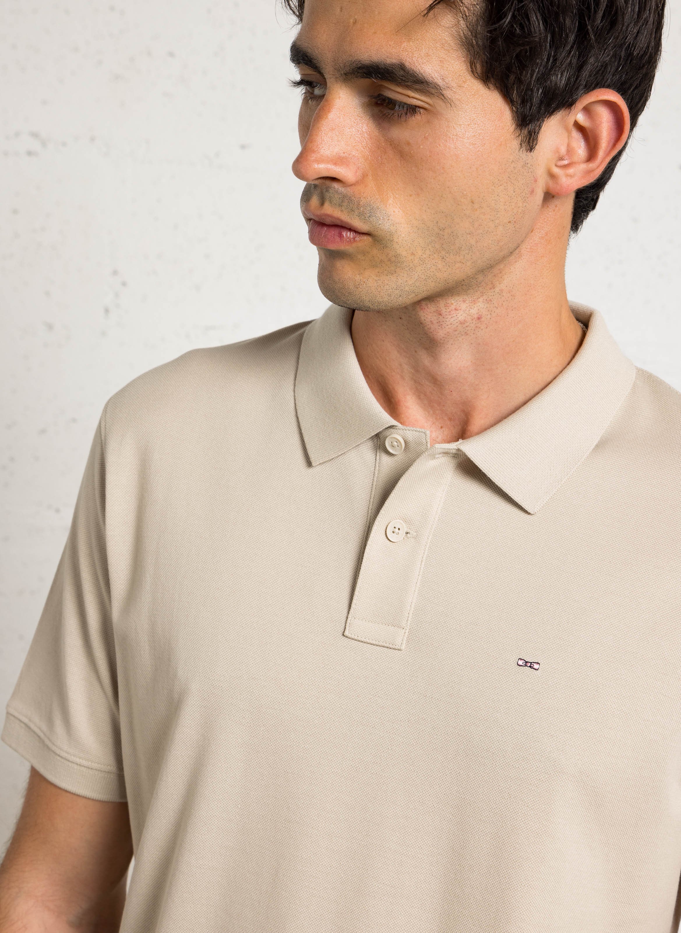 Straight cotton polo shirt EDEN PARK Beige