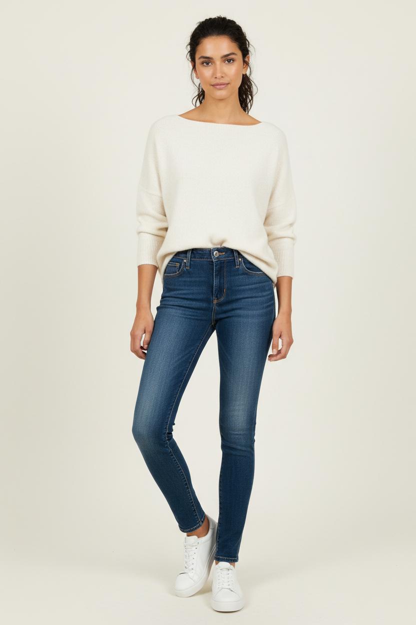 Cropped slim jeans with studs LEVI'S - Seconde main Blue