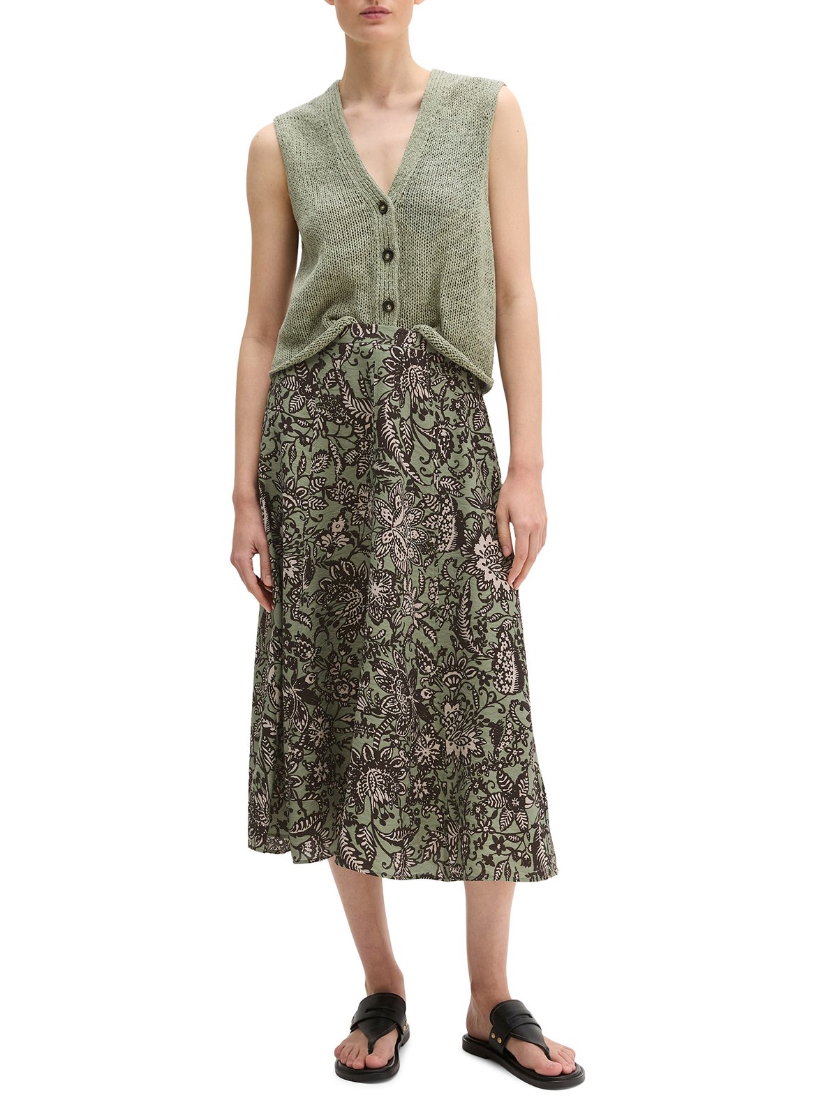 Halflange, gerende rok met motiefje MARC O'POLO Veelkleurig