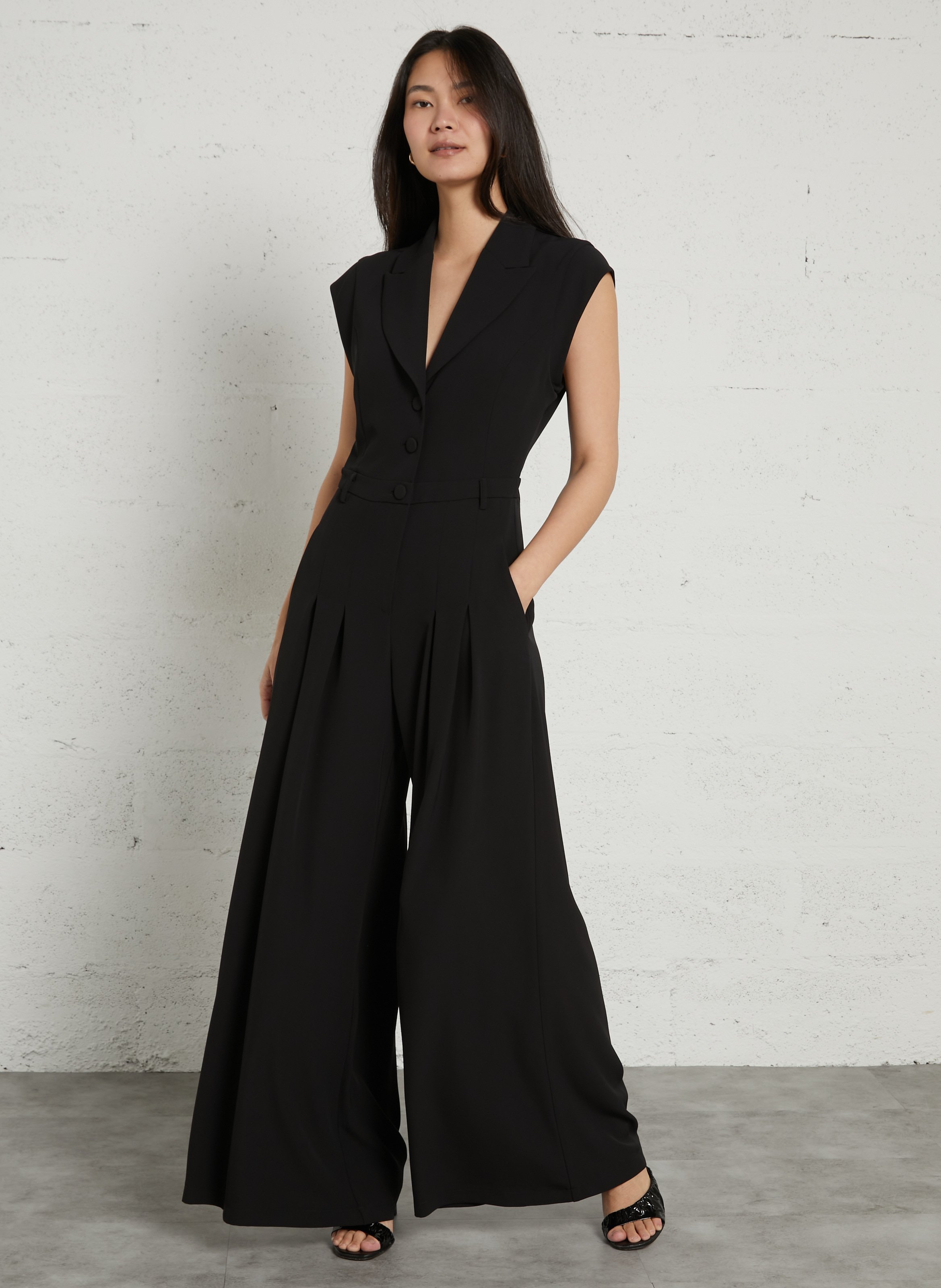 Jumpsuit with tailored collar IMPERIAL Black