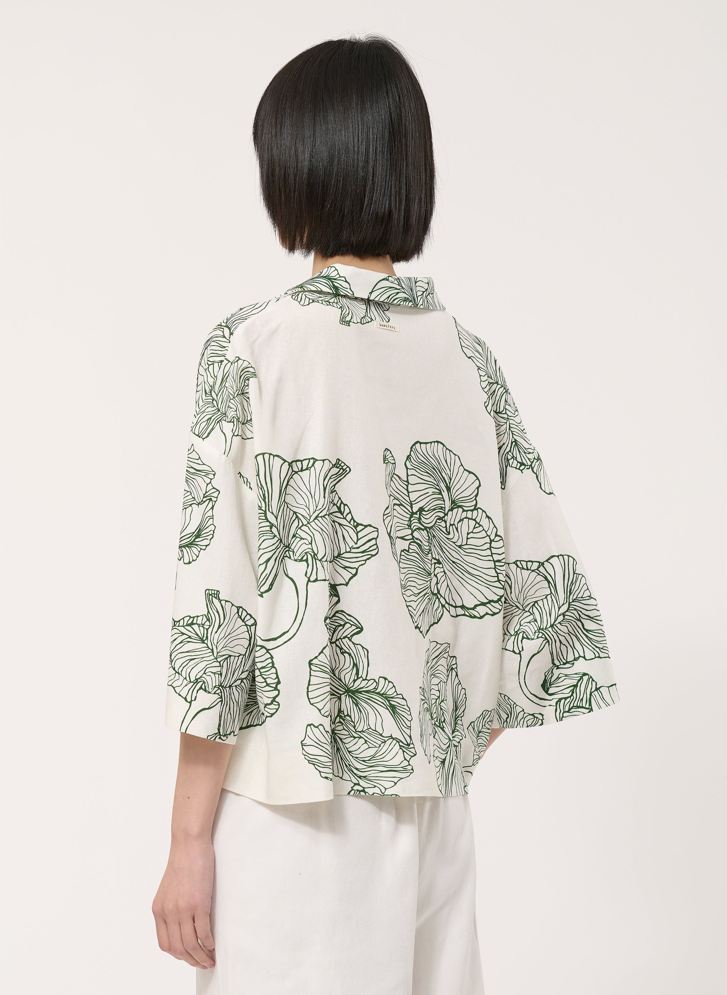 Oversized printed polo collar top HUMILITY Multicolored