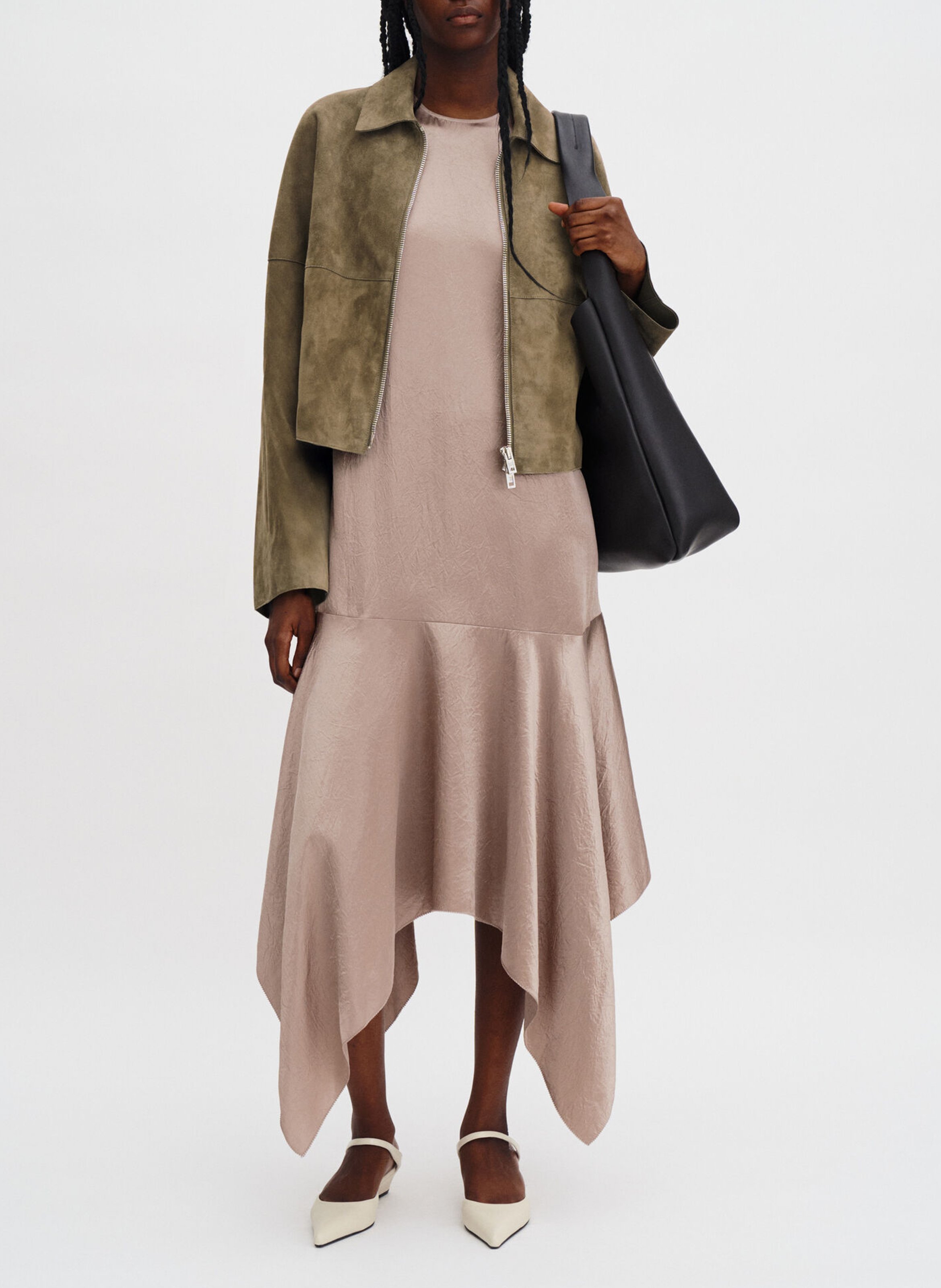 Vestido largo recto asimétrico FILIPPA K Marron