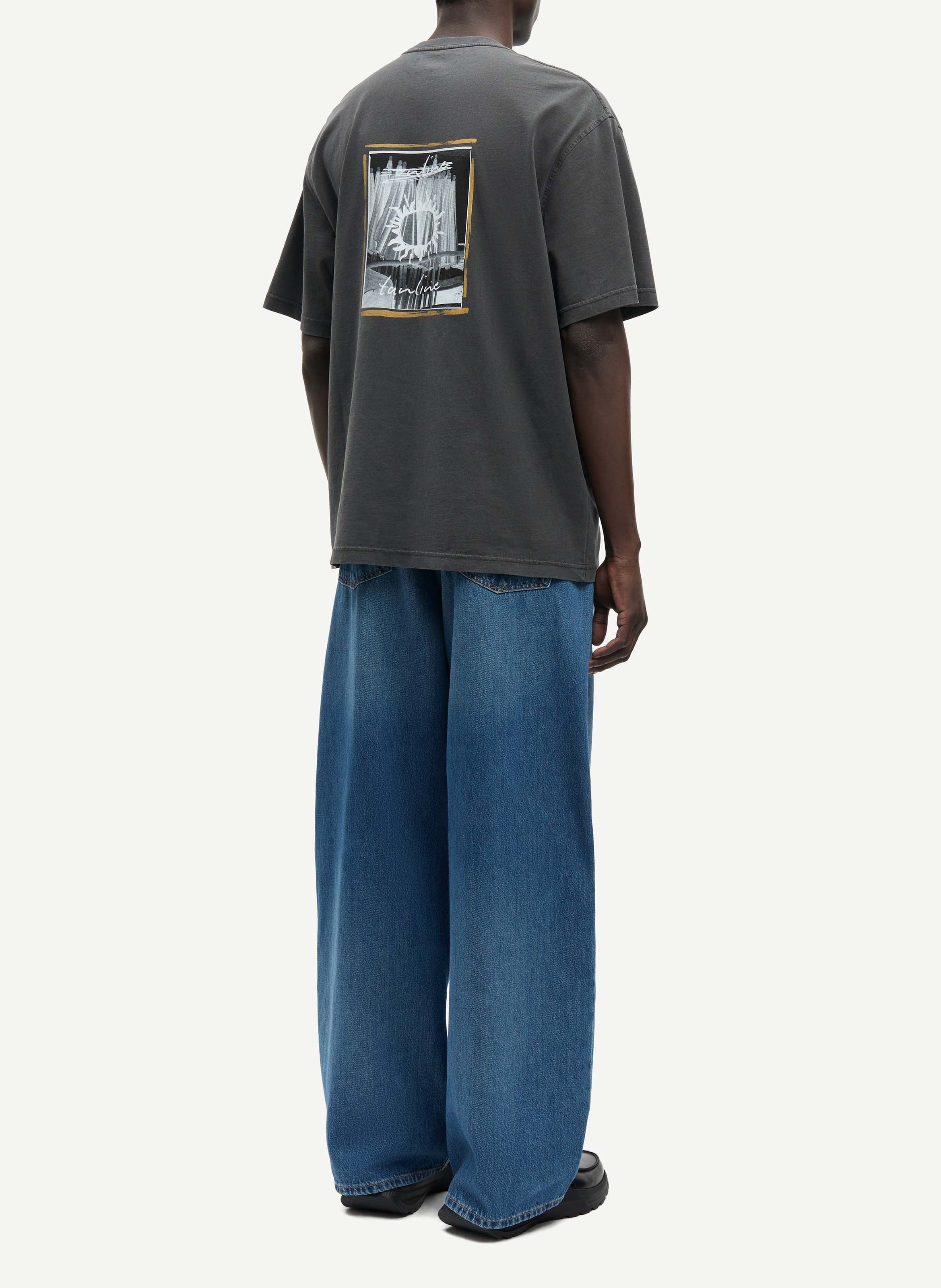 Wijd T-shirt met ronde hals en zeefdruk SAMSOE SAMSOE Grijs