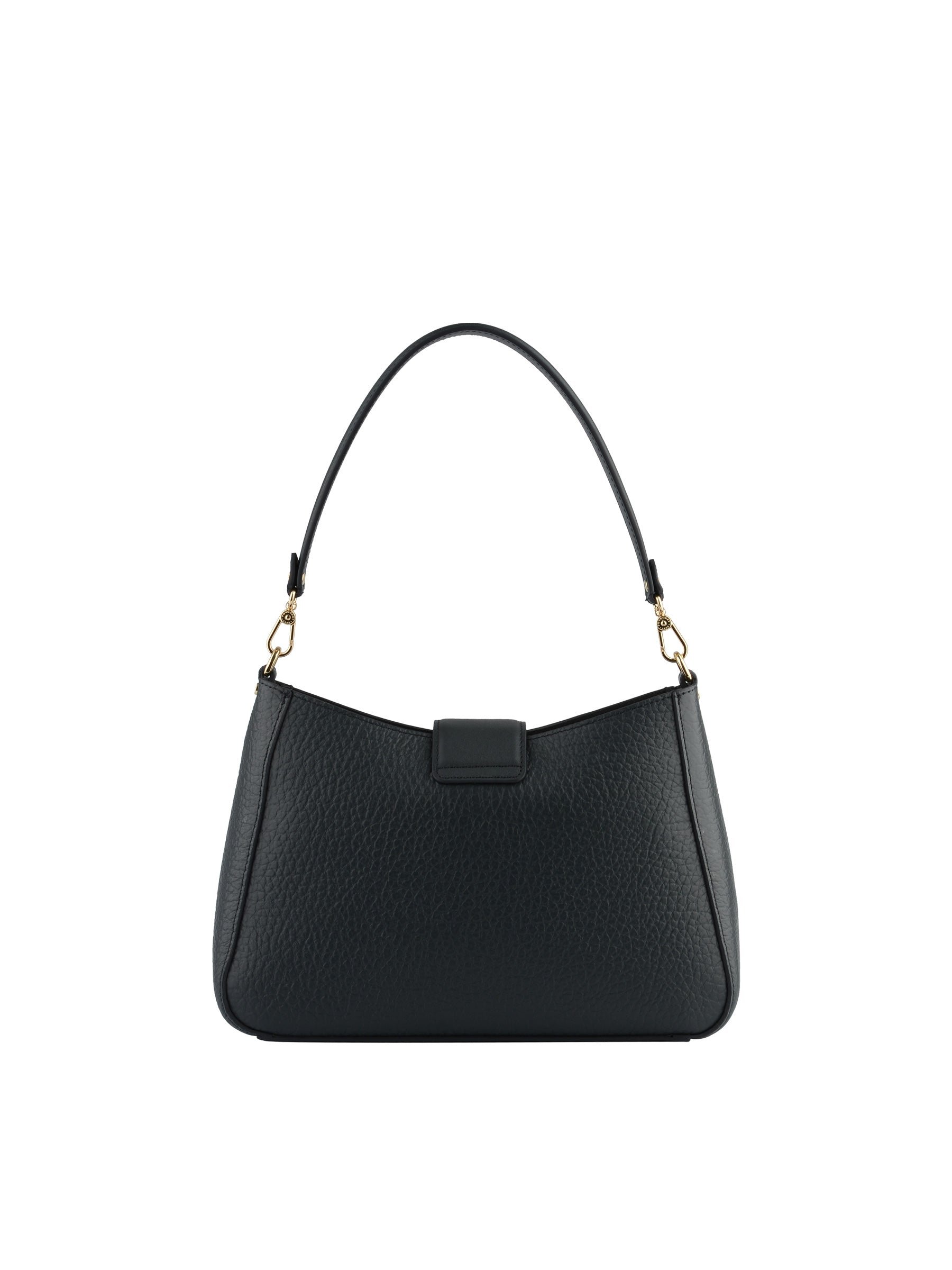 Sac porté épaule en cuir de vachette POURCHET Bleu