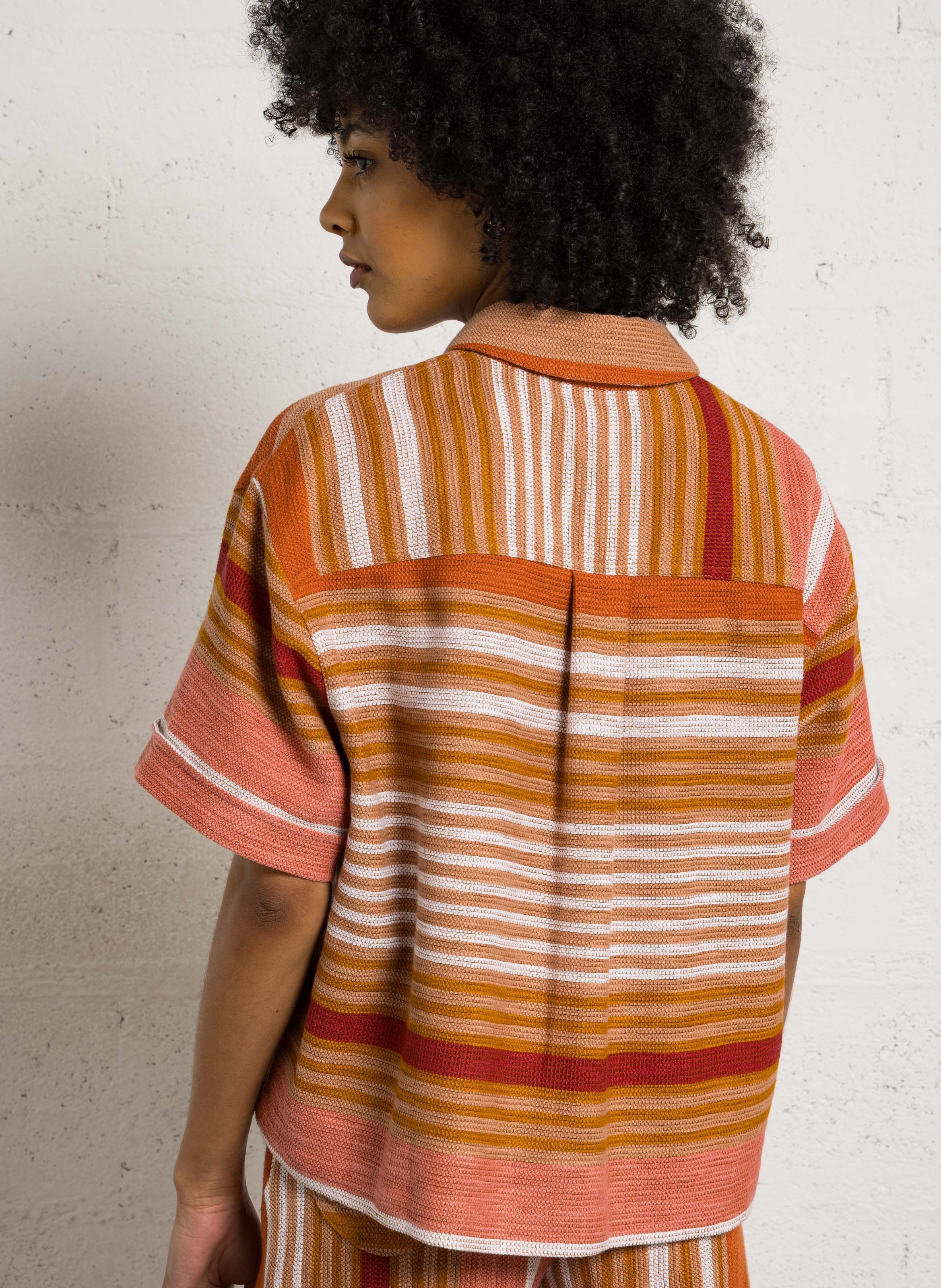 Polo de manga corta a rayas Multicolor