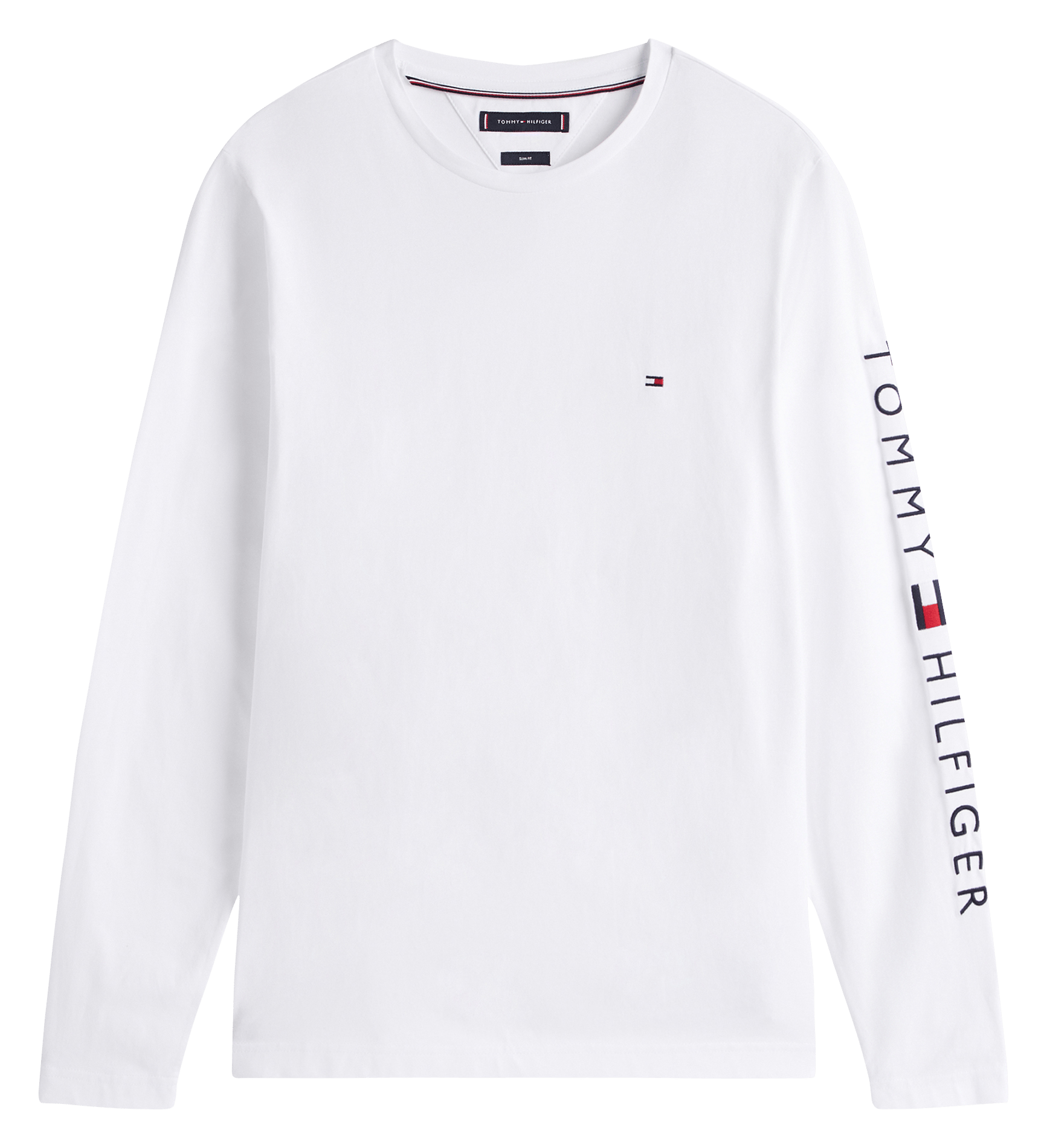 Tee-shirt col rond regular-fit en coton TOMMY HILFIGER Blanc