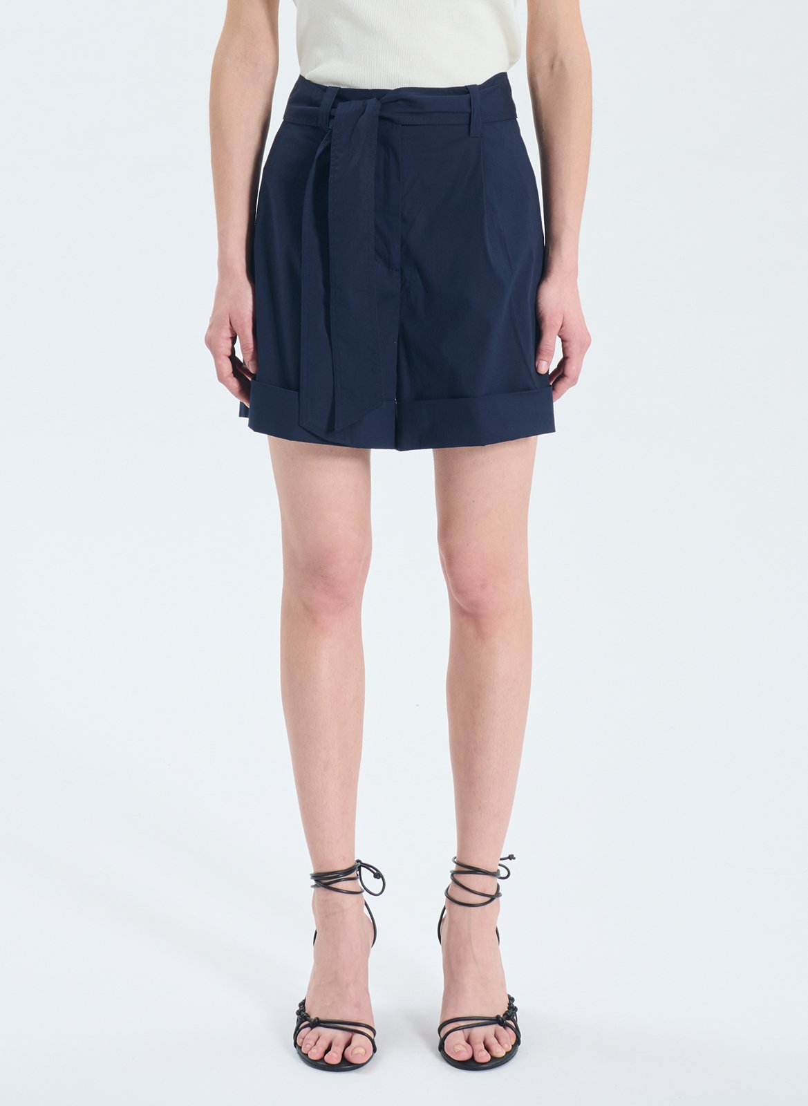 Wide-leg cotton-blend shorts ZAPA Blue