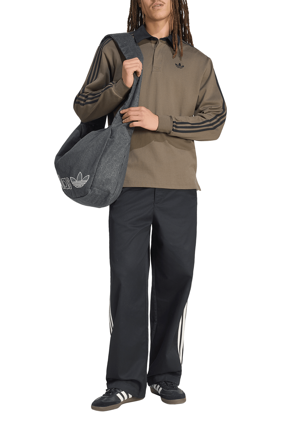 Polo manches longues uni ADIDAS Marron