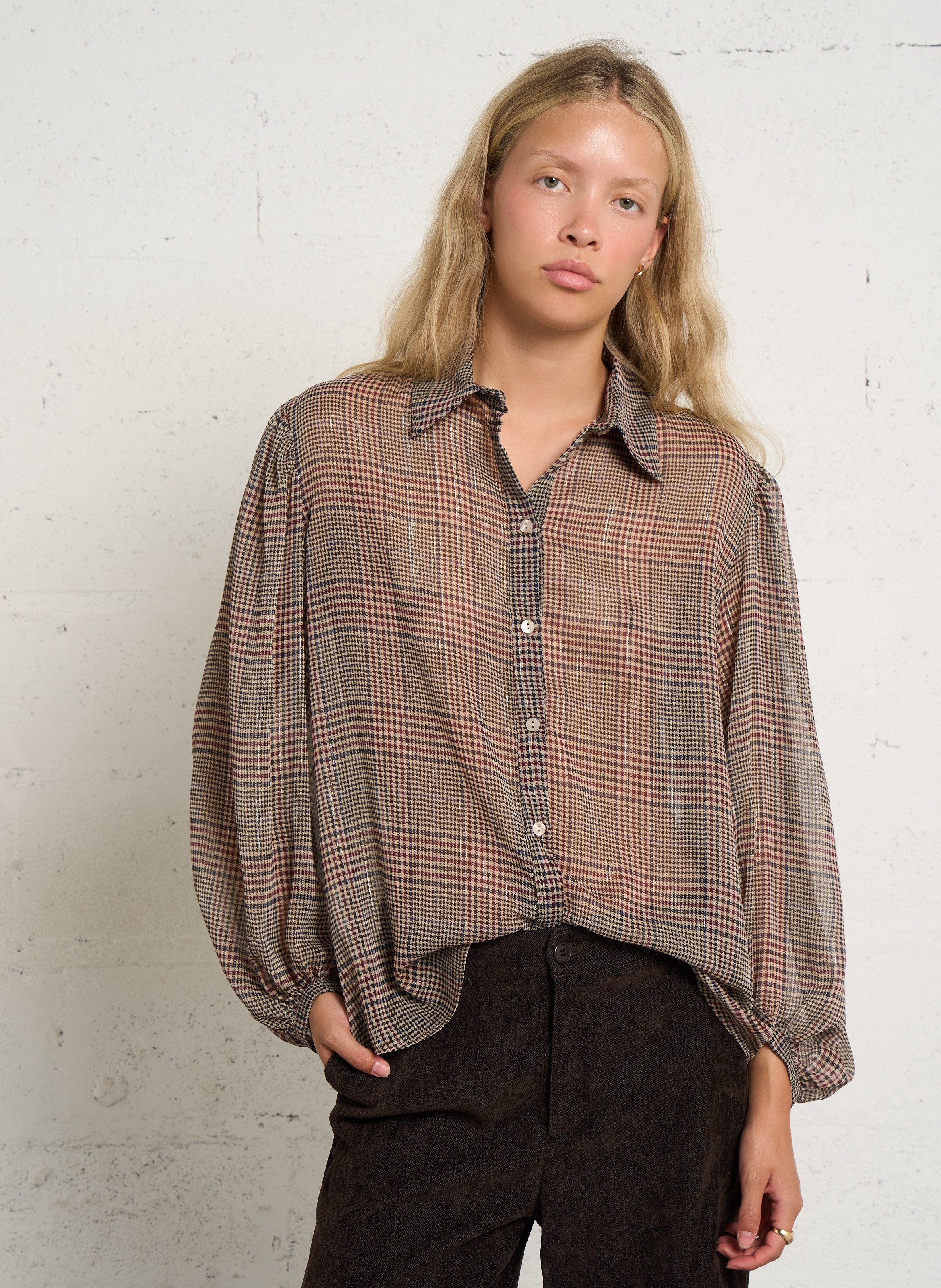 Printed long-sleeved shirt PLEASE Black
