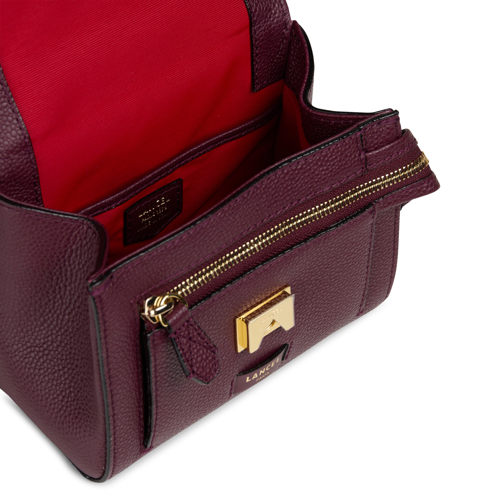 Kleine tas met klep van generfd leer | Paars LANCEL Dames