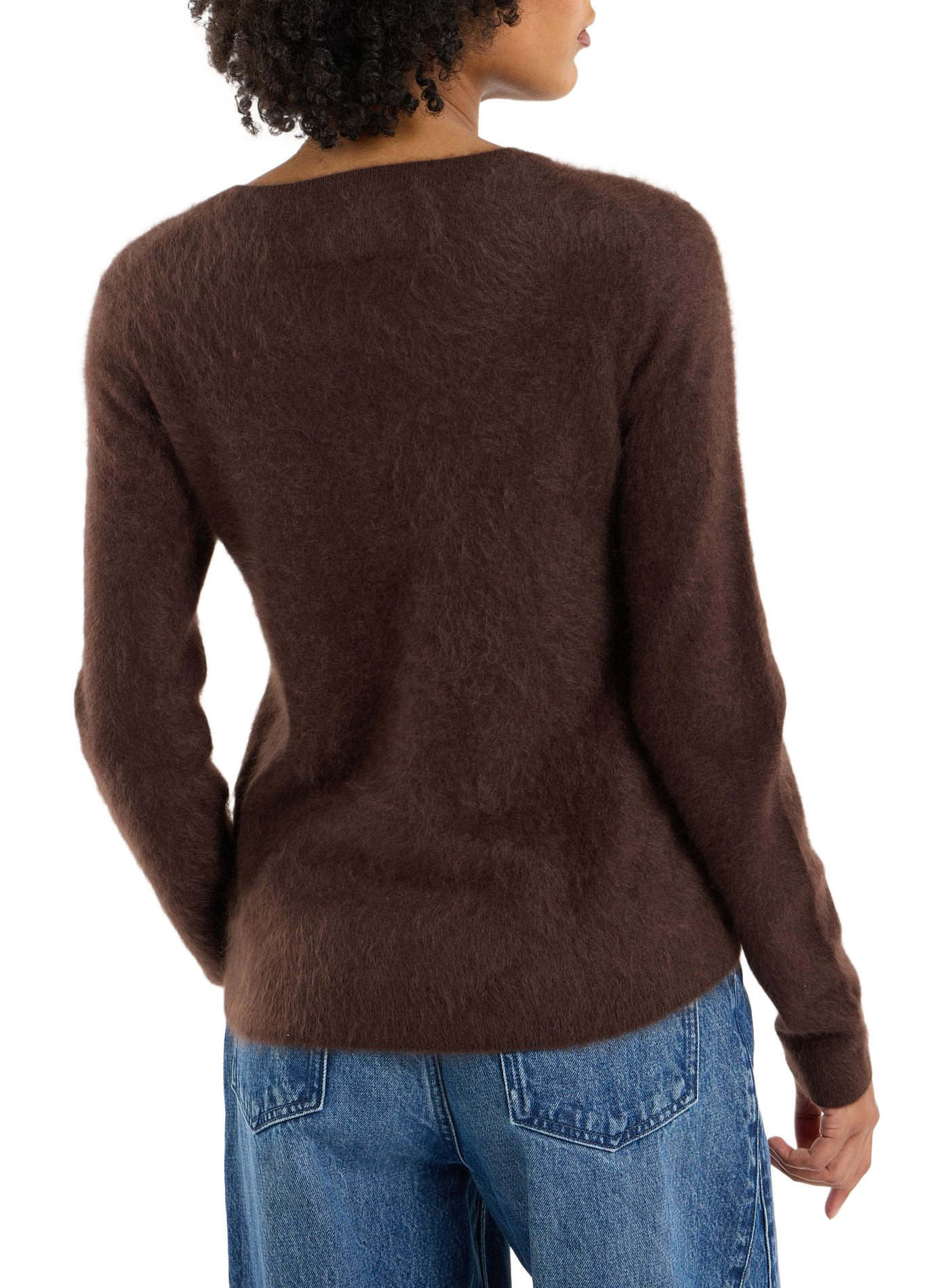 Brushed cashmere round neck sweater biria SAISON 1865 Brown