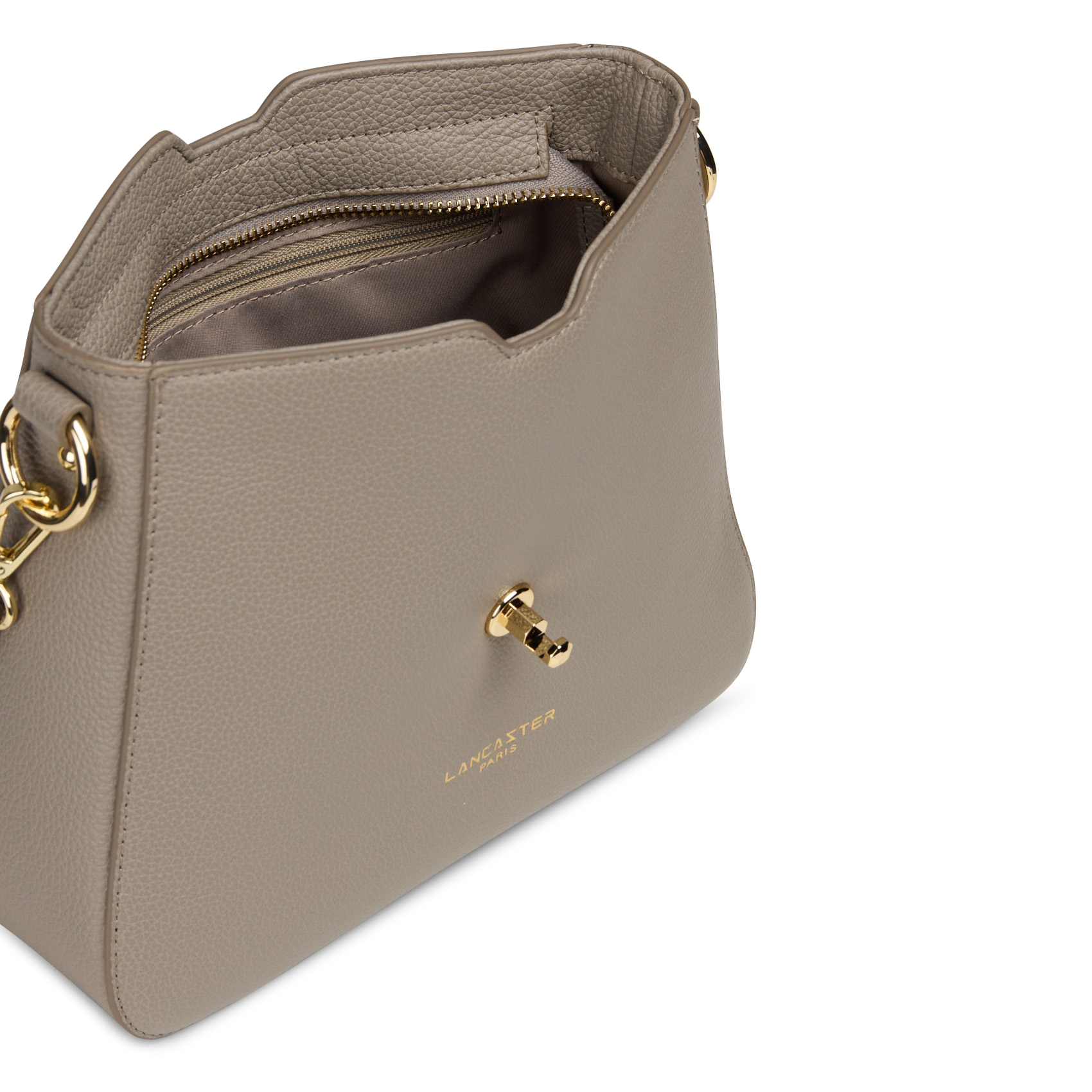 Sac besace en cuir de vachette LANCASTER PARIS Gris