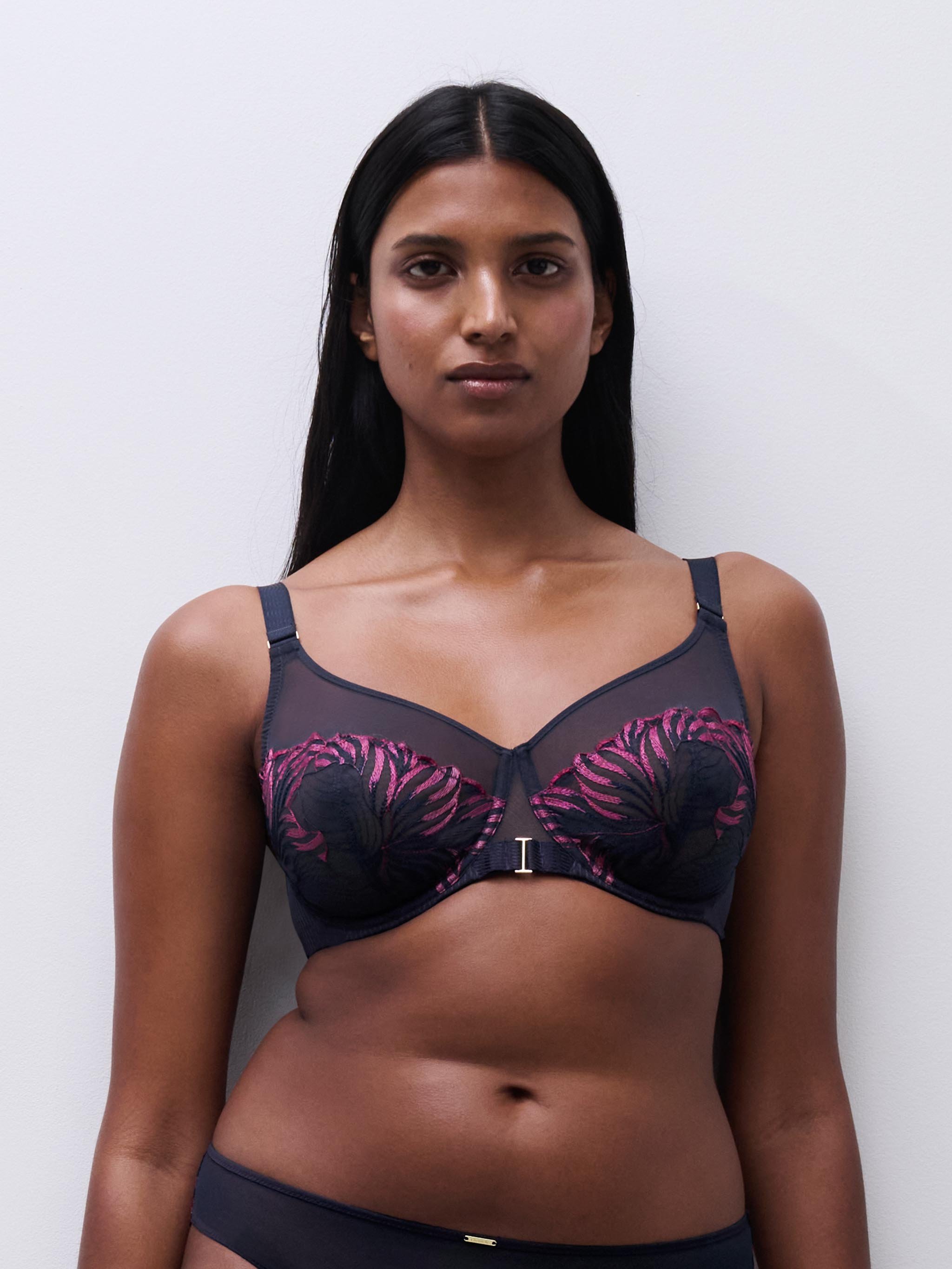 Very supportive embroidered bra | Grey CHANTELLE Women