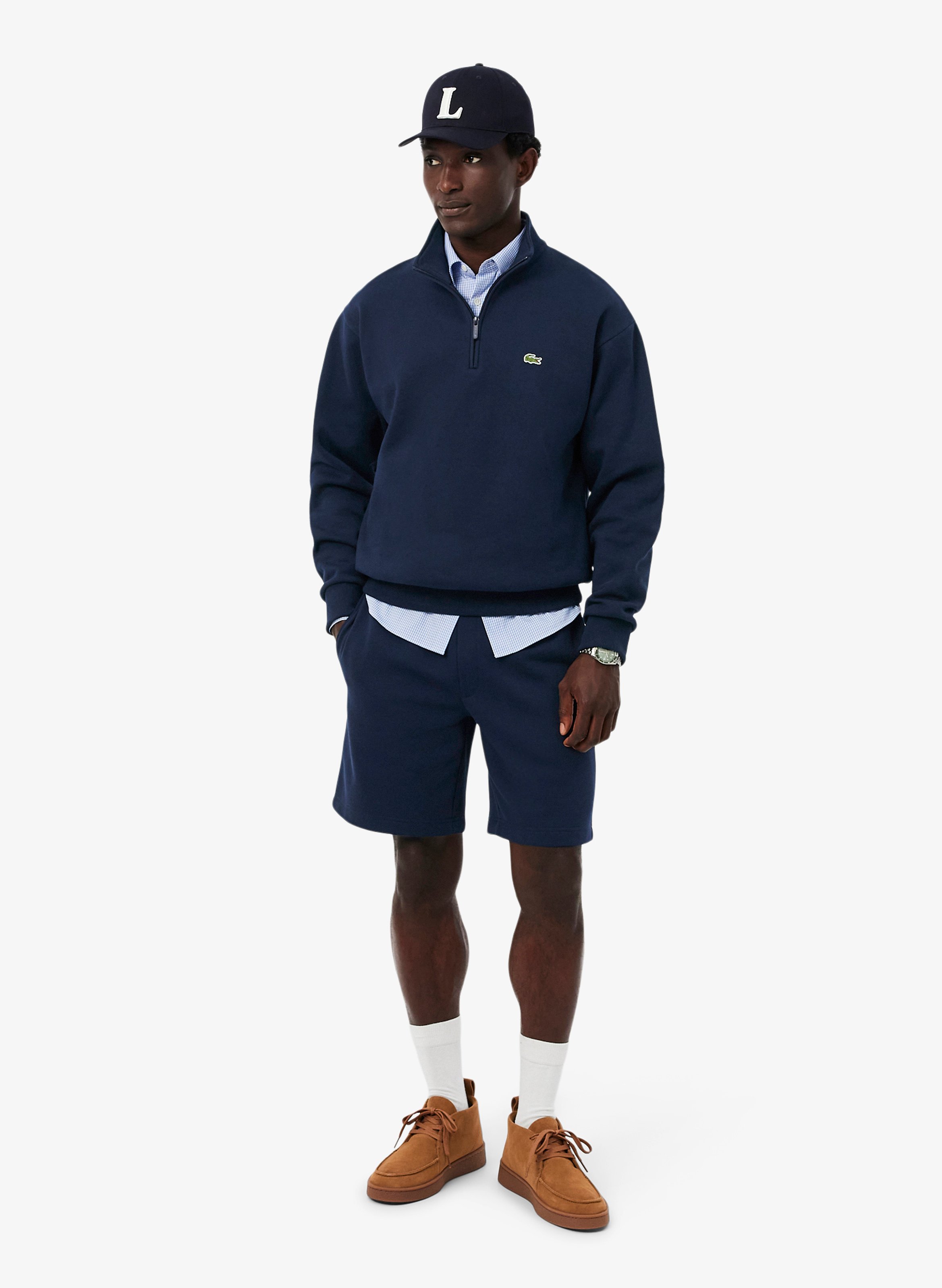 Short droit en coton mélangé LACOSTE Blau