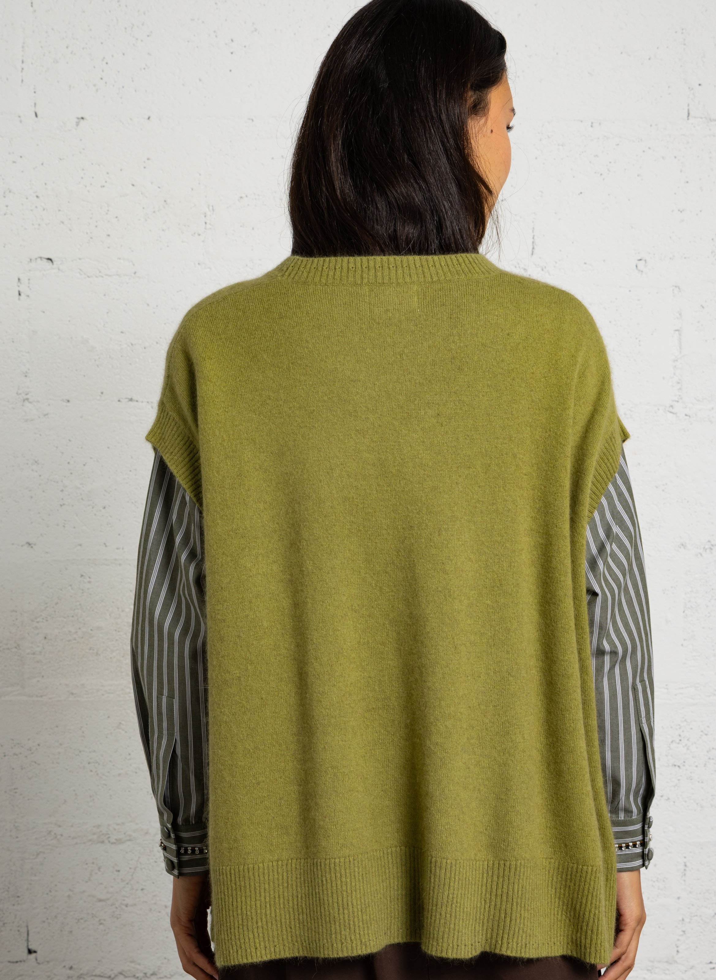 Pullover aus Strick-Mix mit U-Boot-Ausschnitt BELLA JONES Grun