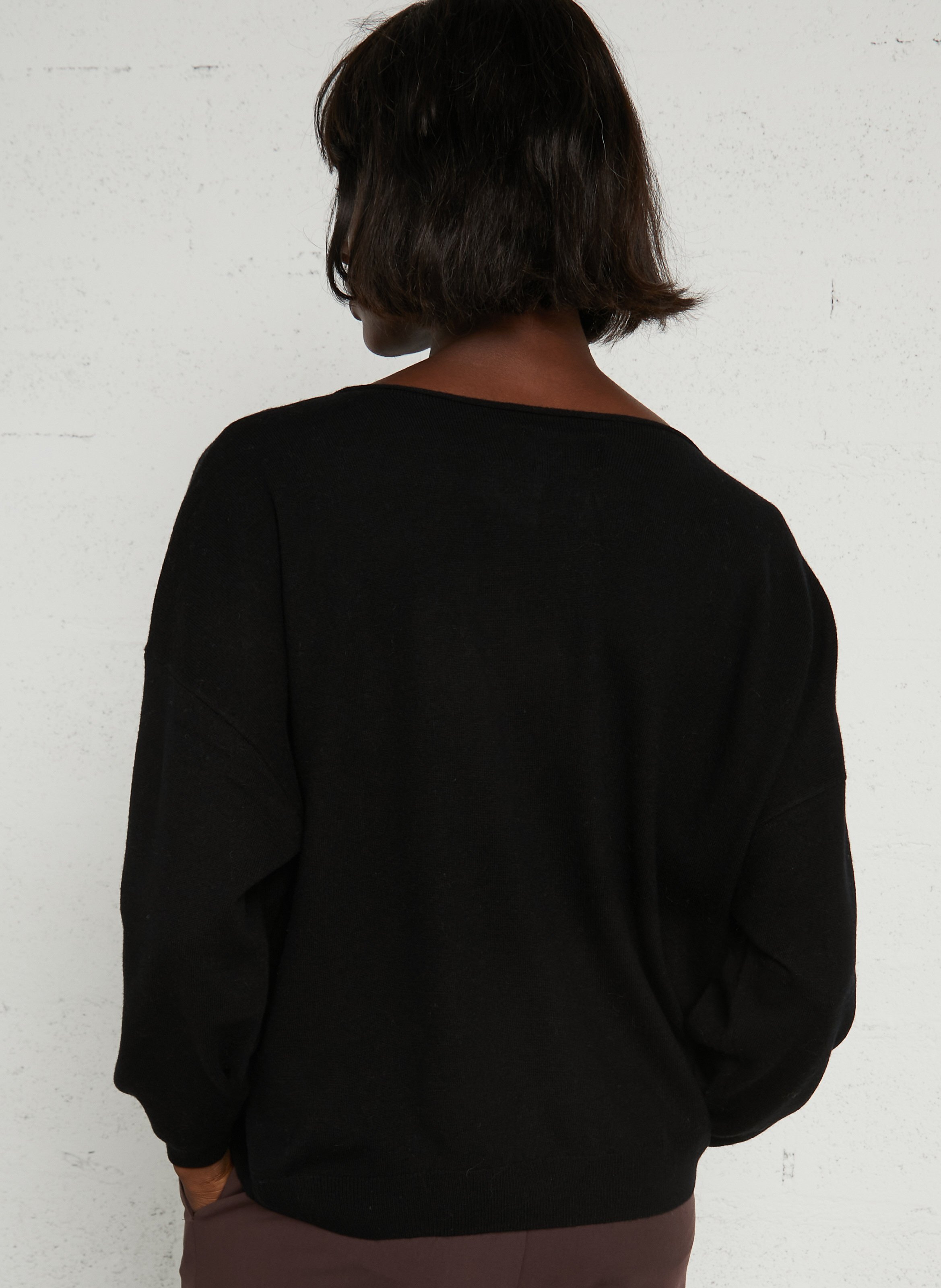 Pull oversize en laine DES PETITS HAUTS Noir