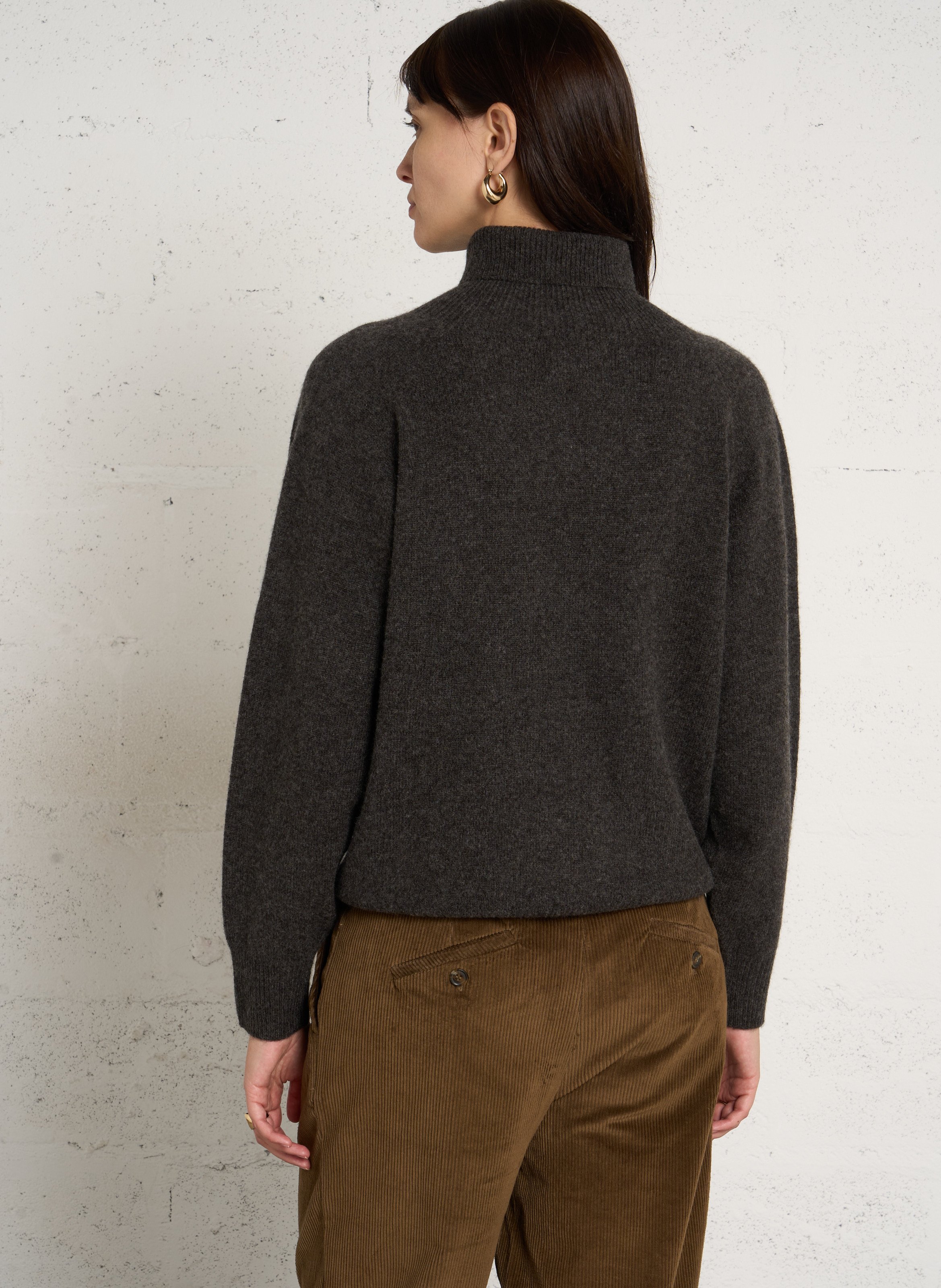 Gerader Rollkragenpullover aus Wolle LEON & HARPER Grau
