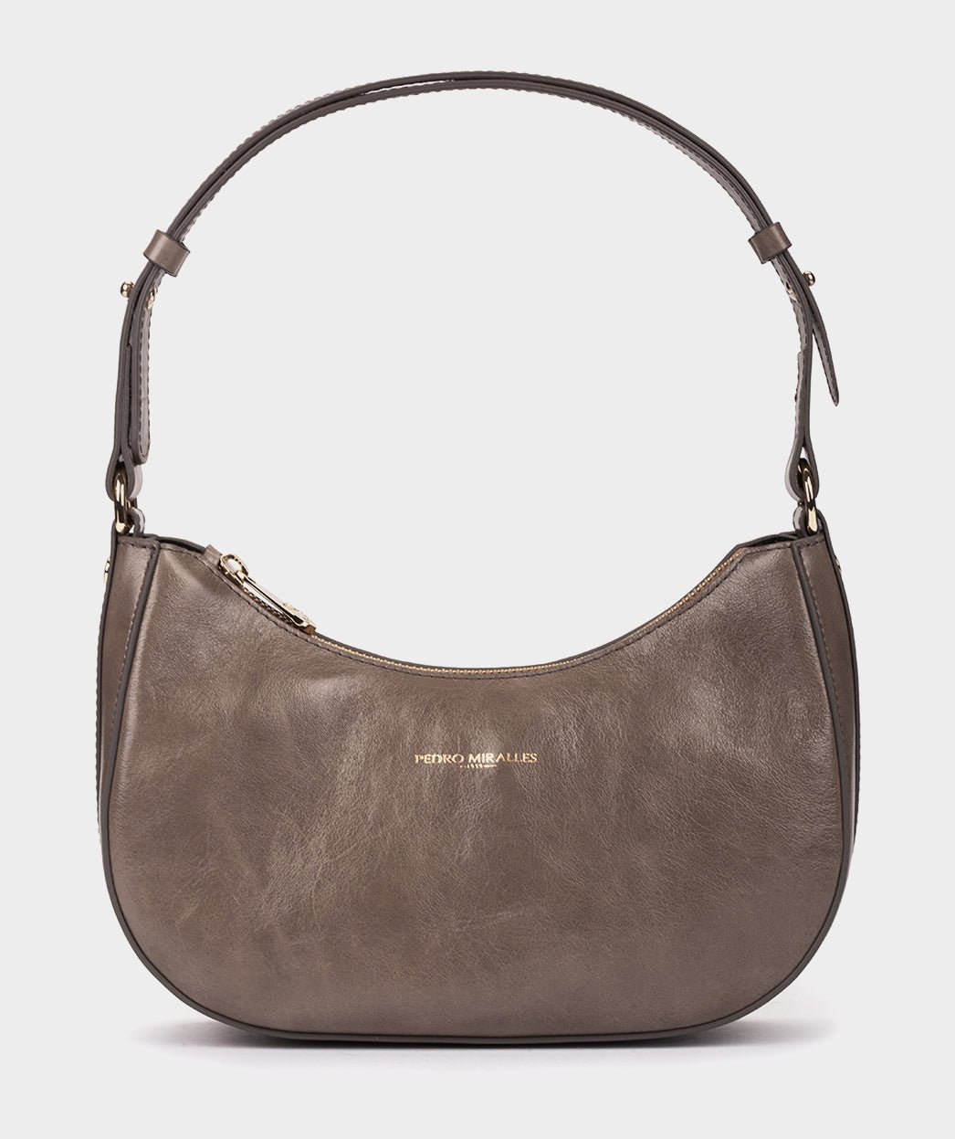 Adjustable shoulder bag in patent leather PEDRO MIRALLES Grey