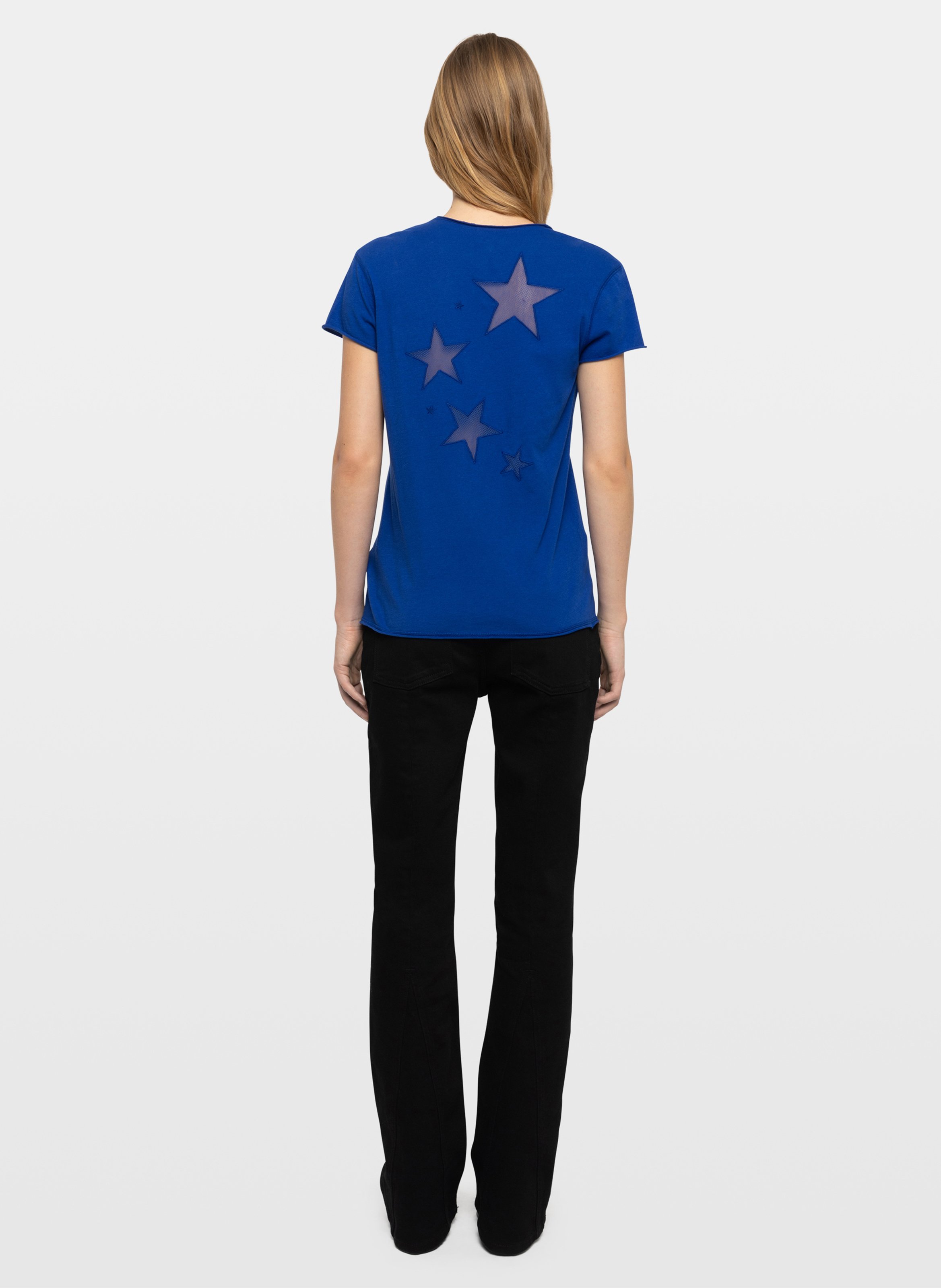 Katoenen T-shirt met V-hals ZADIG&VOLTAIRE Blauw