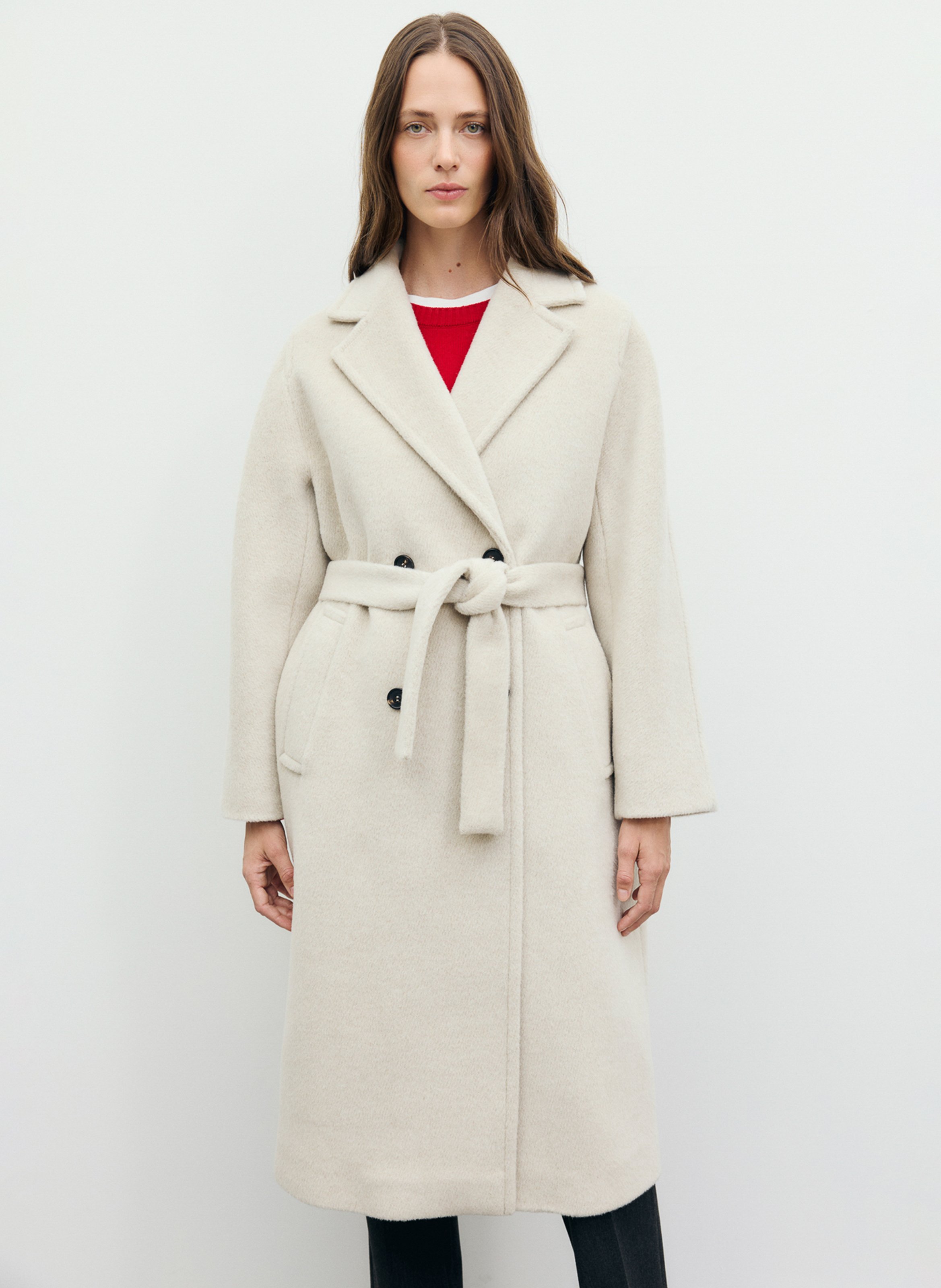 Candice wool-blend coat with belt  GERARD DAREL Beige
