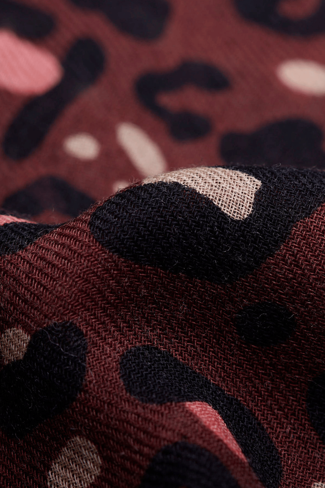 Haddock wool and silk printed scarf MAISON LECOMTE FLAMENT Brown