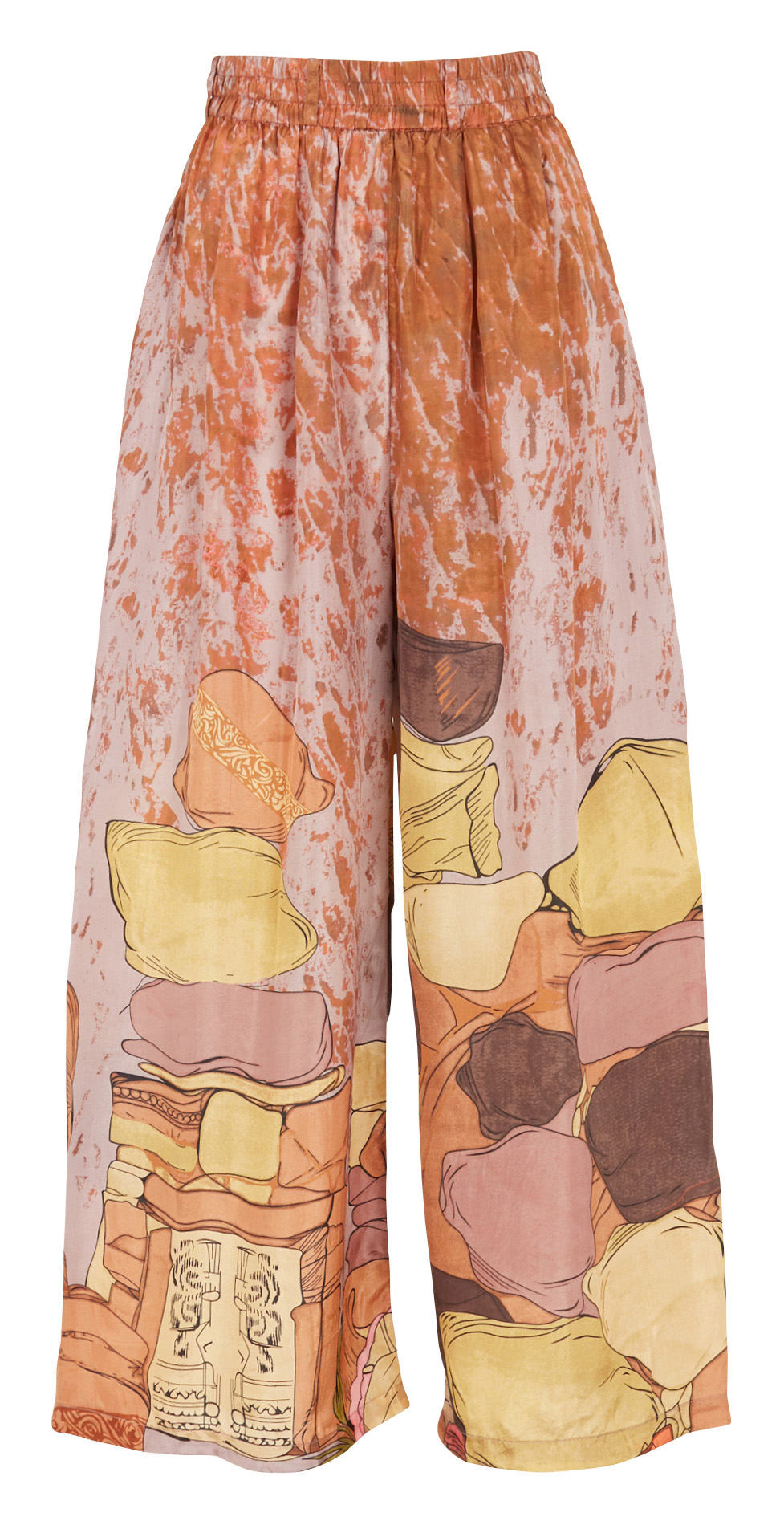 Pantalon large en soie MES DEMOISELLES Jaune