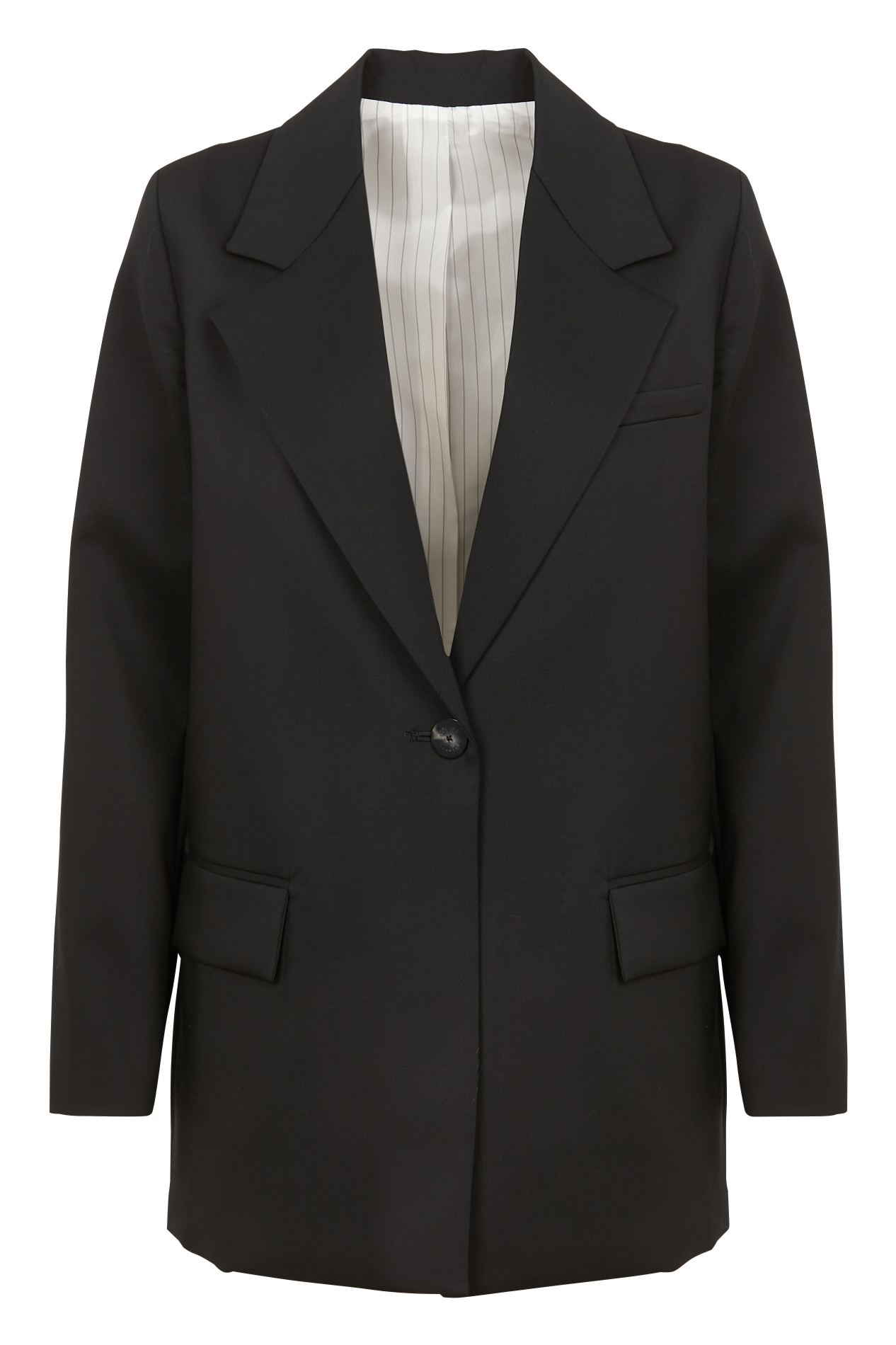 Veste col tailleur en laine vierge MARGAUX LONNBERG Noir
