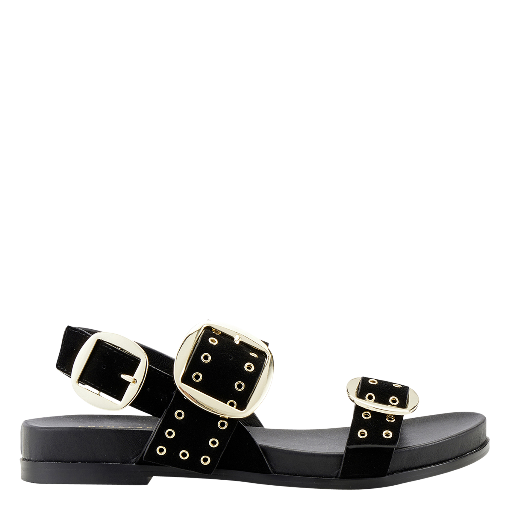 Sandalias planas de piel COSMOPARIS Negro