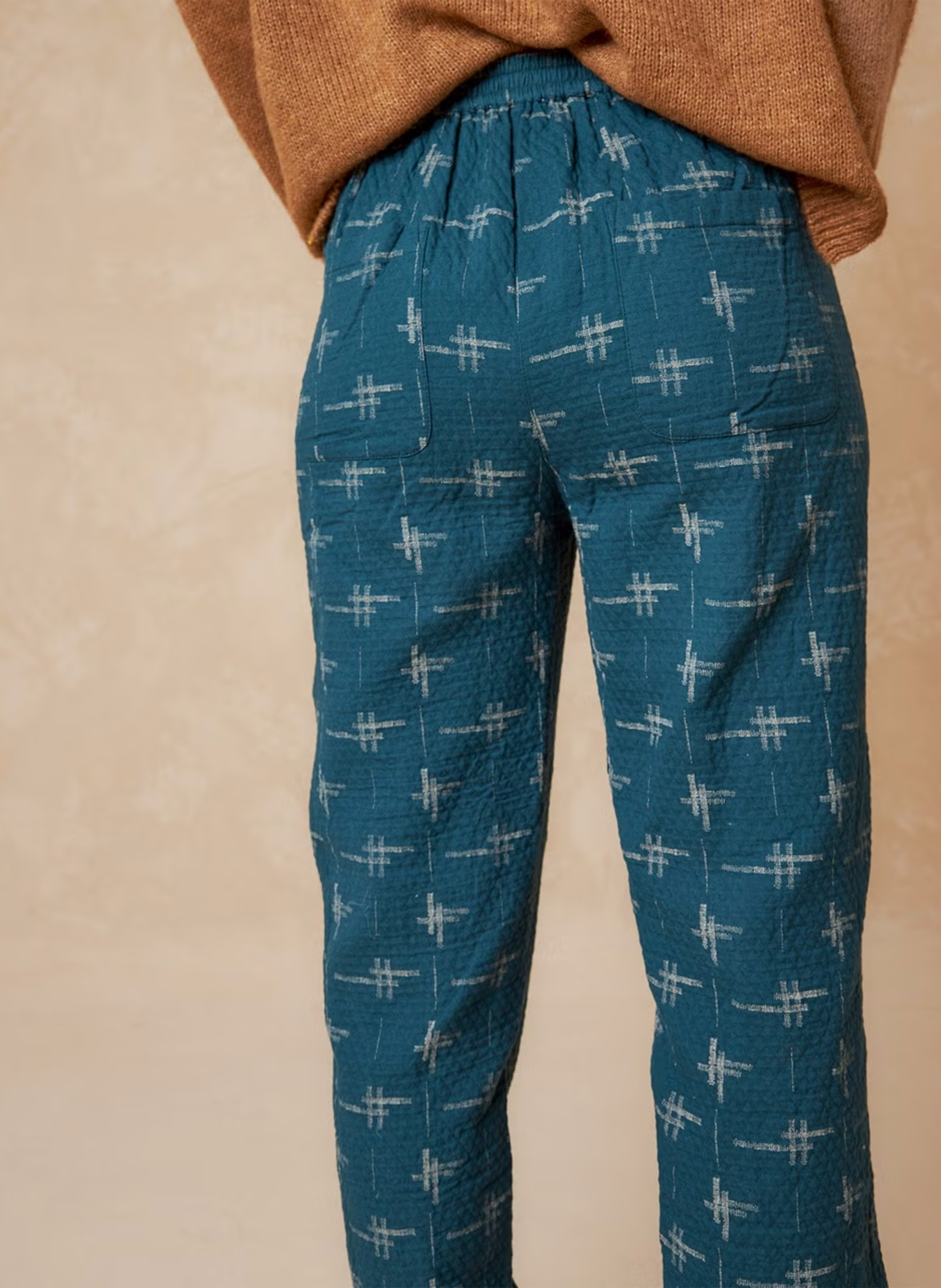 Straight-leg cotton pants INDI & COLD Blue