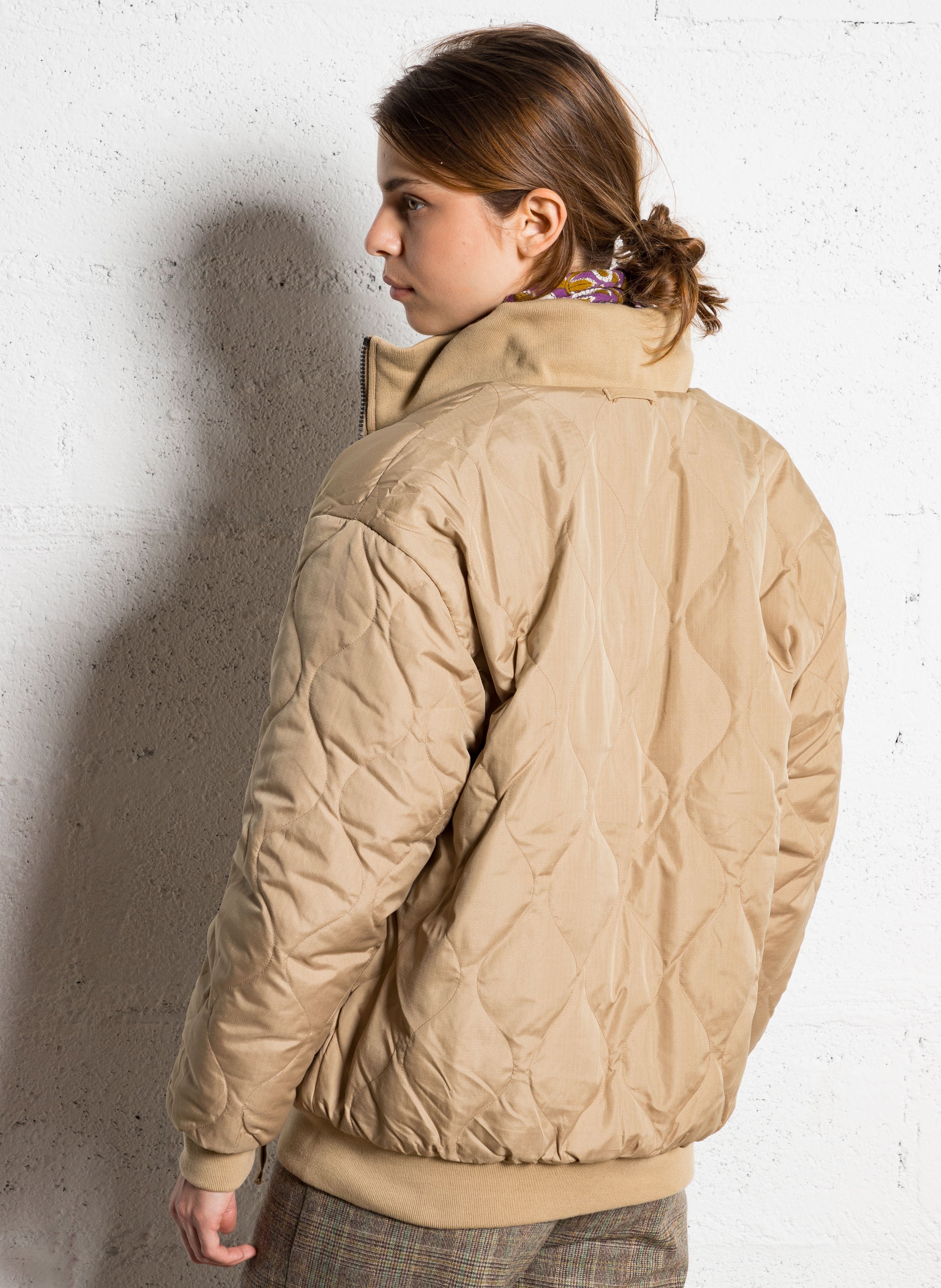 Veste droite réversible col montant TAION Beige