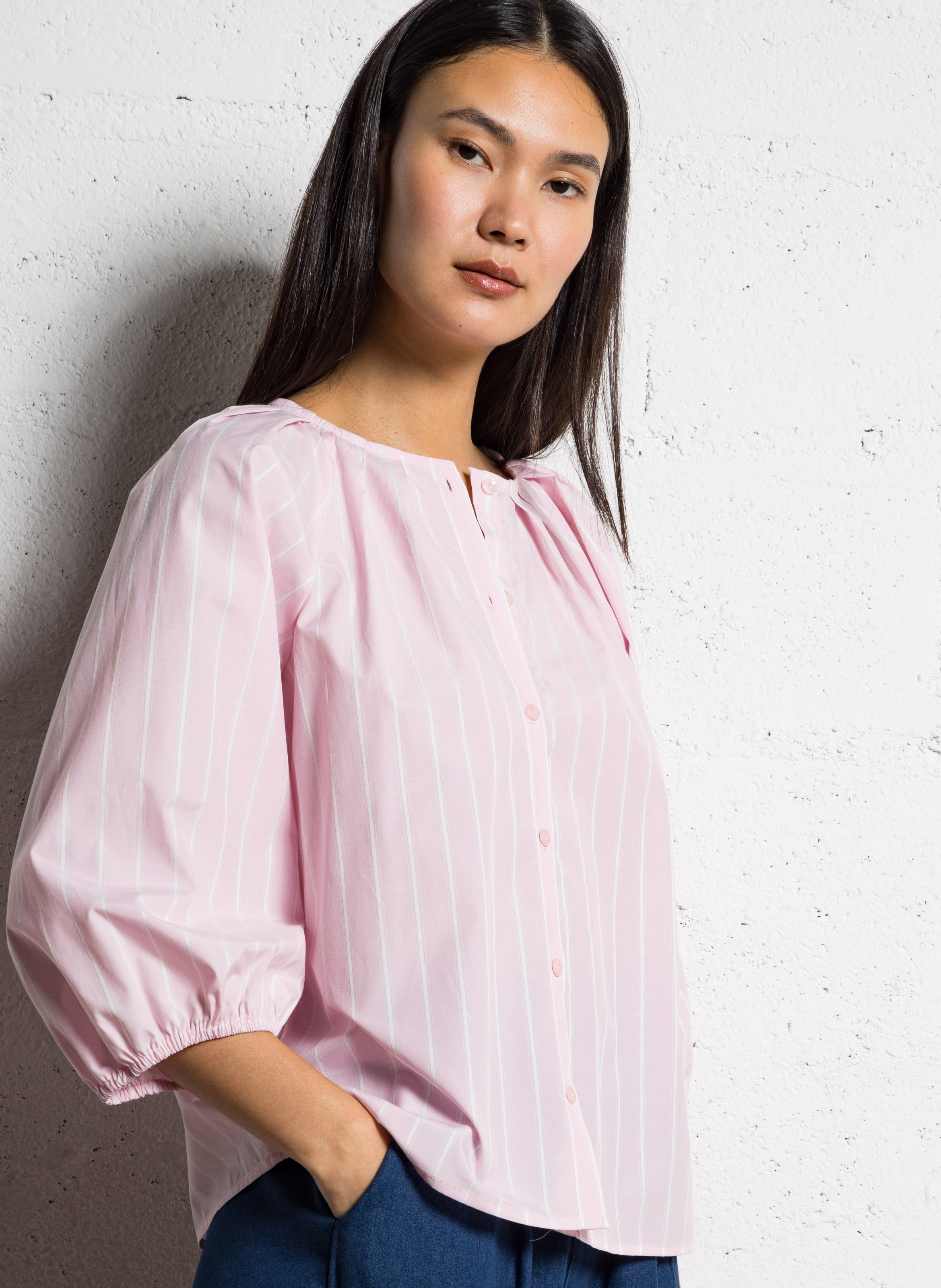 Weites Hemd mit Rundhalsausschnitt VILA Violett