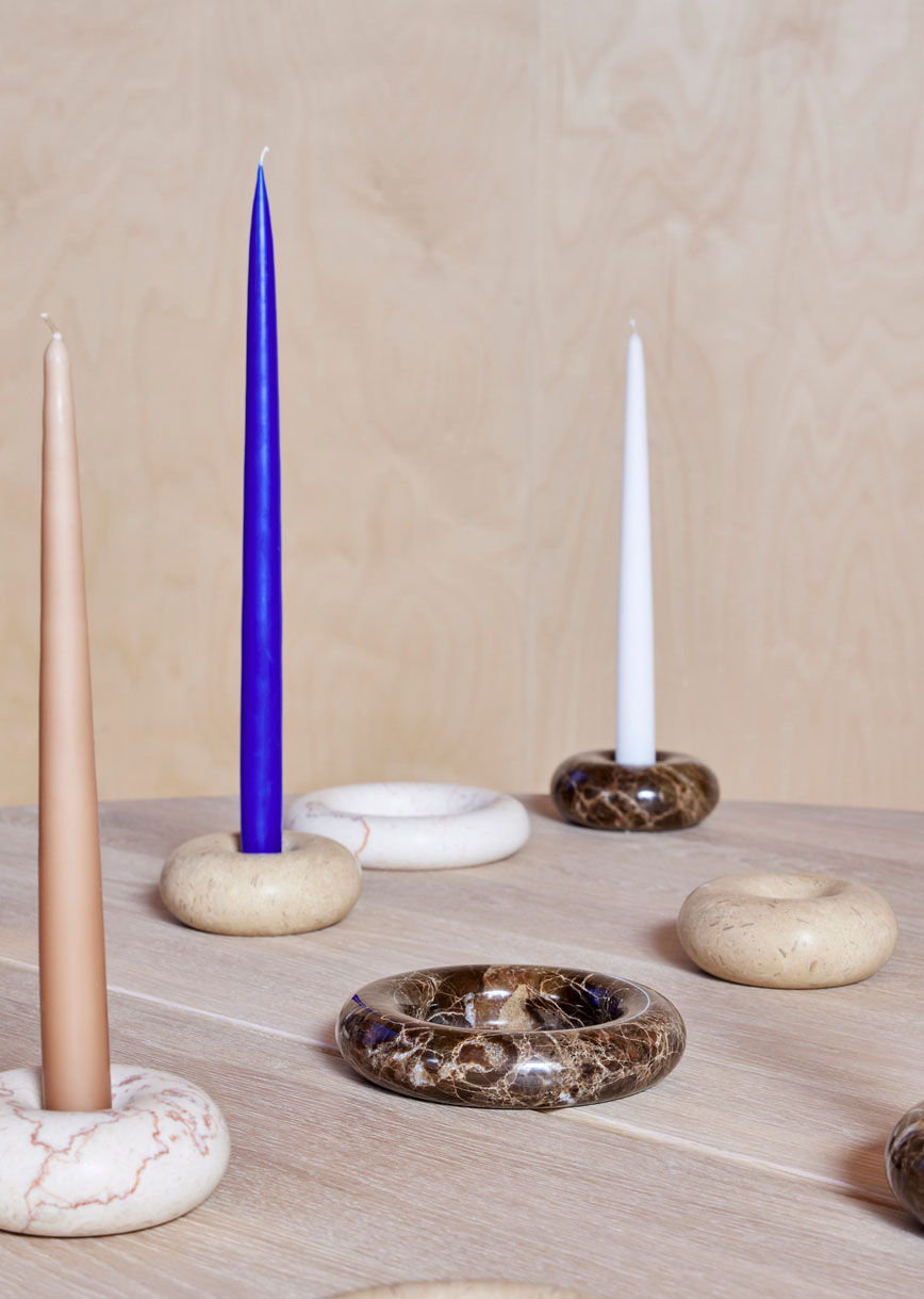 Marble candle holder OYOY LIVING DESIGN White