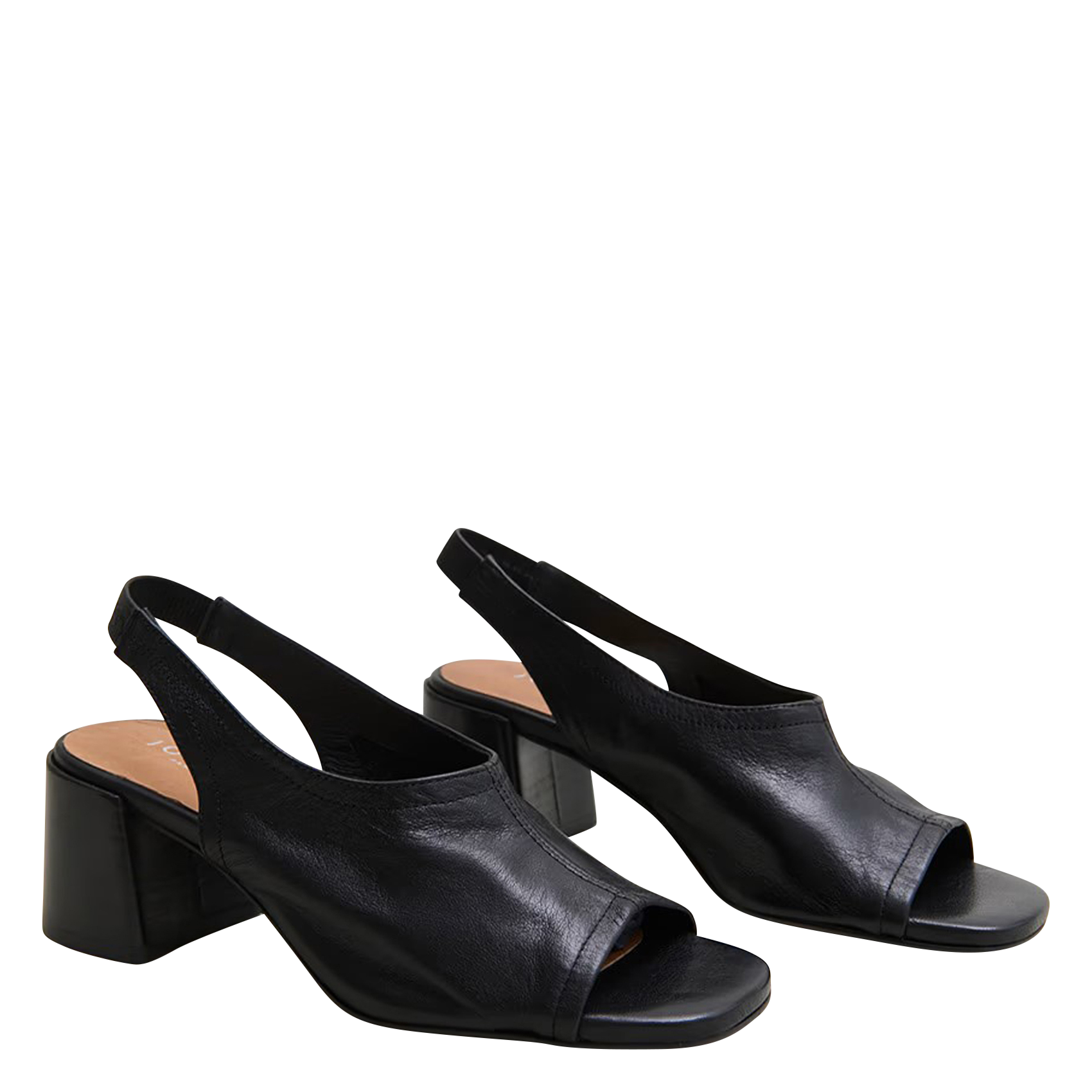 Leder-Mules mit Absatz JONAK Schwarz