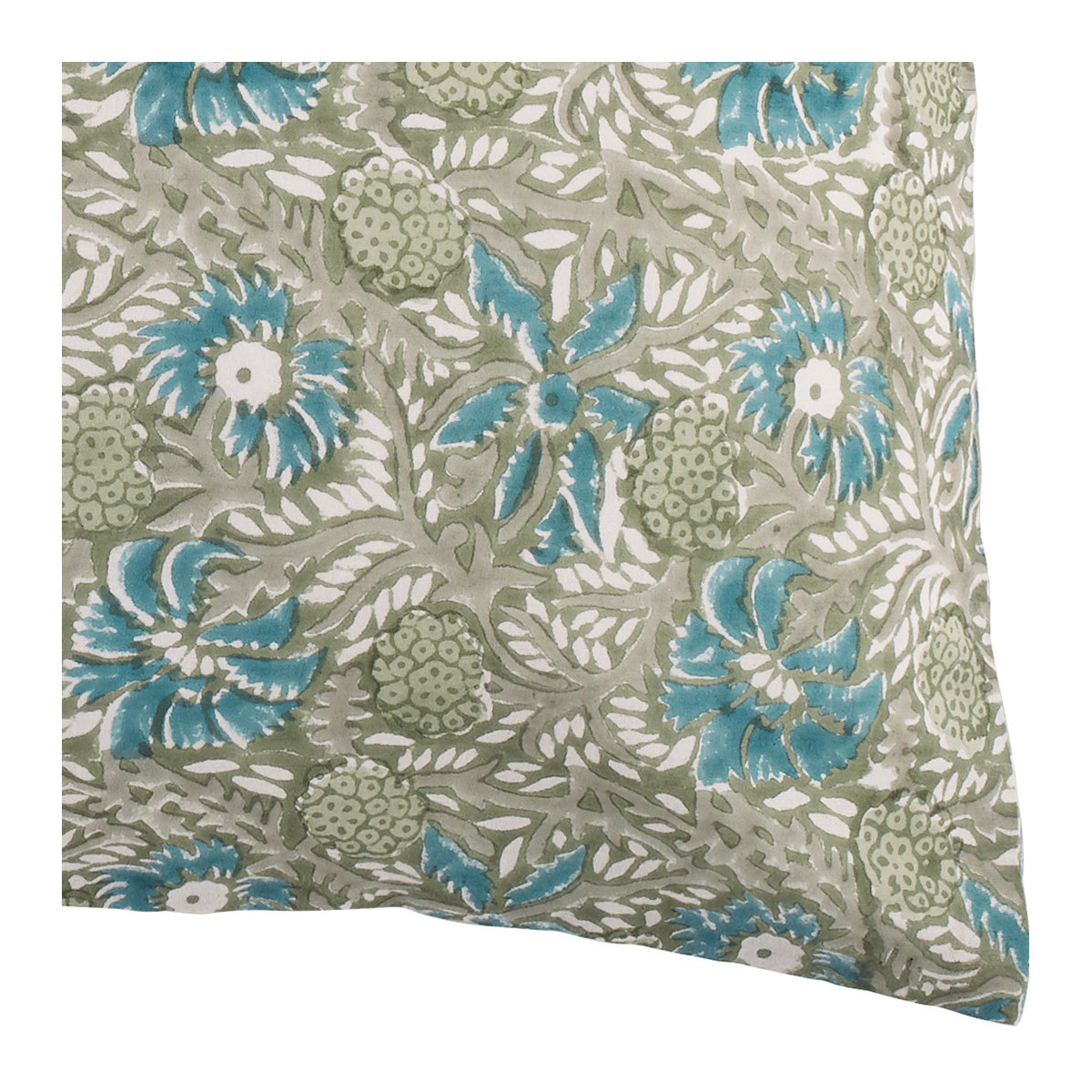 Cotton jungle cushion cover BLANC D'IVOIRE Green
