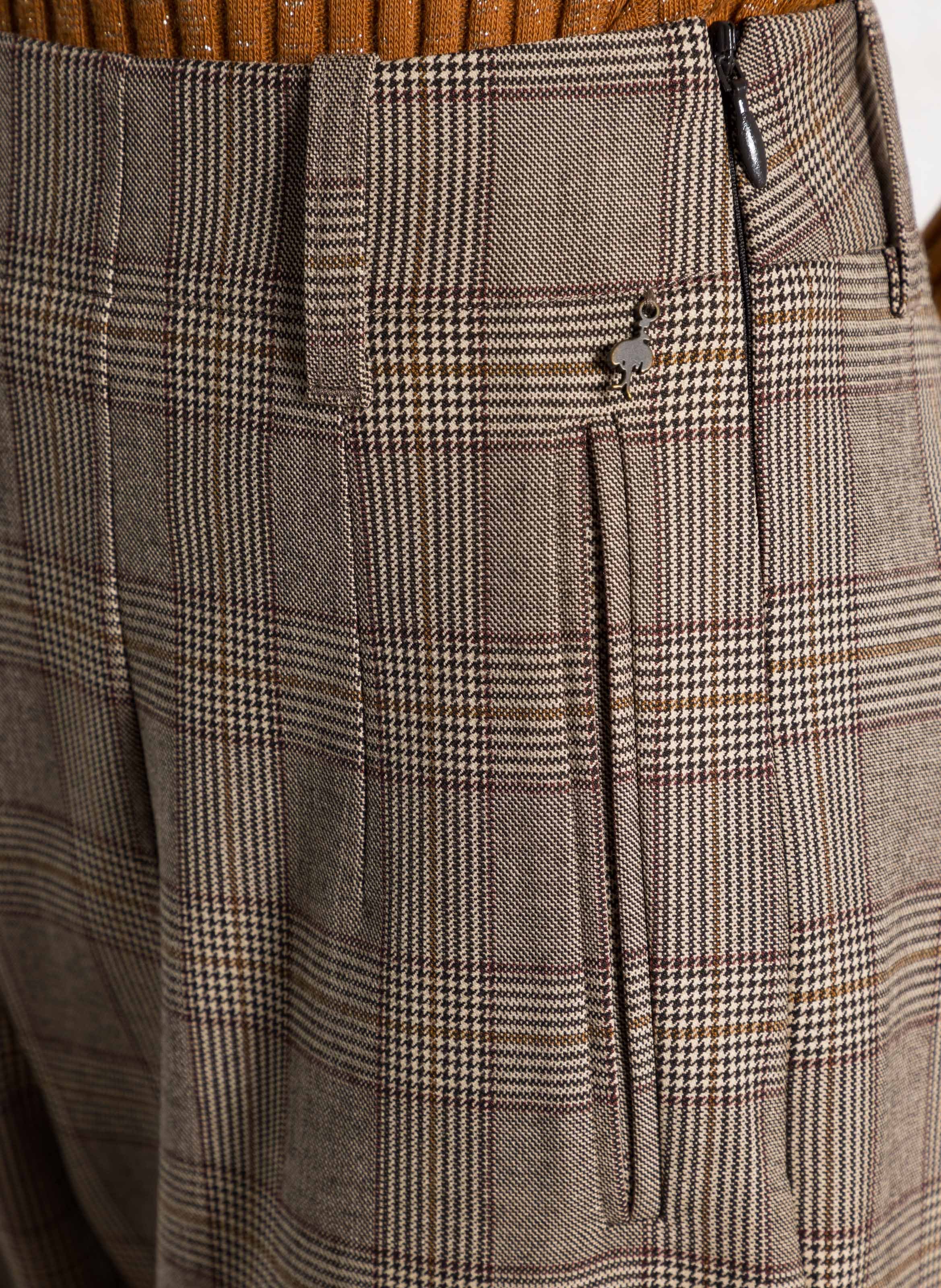 Carrotbroek met ruitjes ONE STEP Bruin