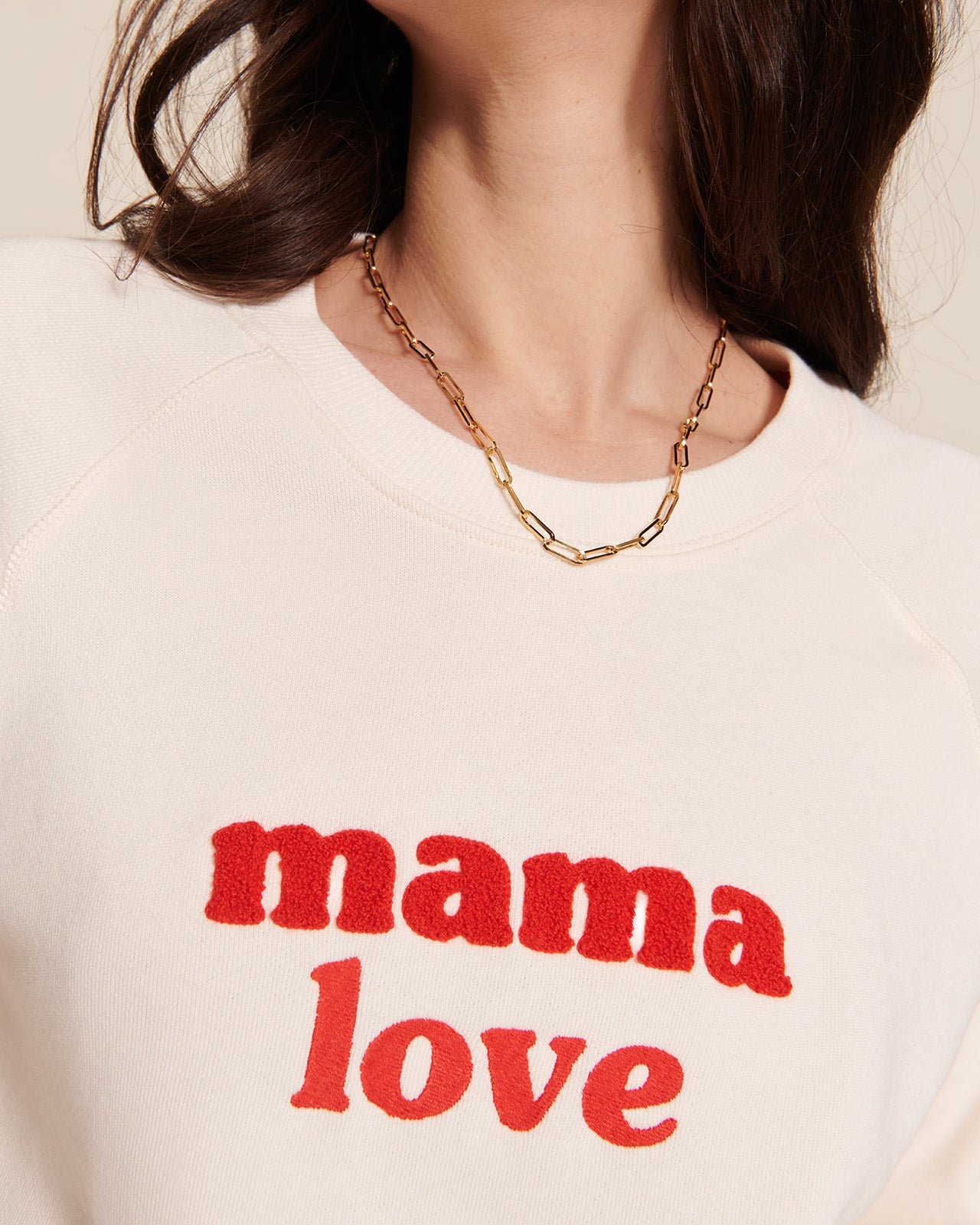 The embroidered mama love sweatshirt in organic cotton EMOI EMOI White
